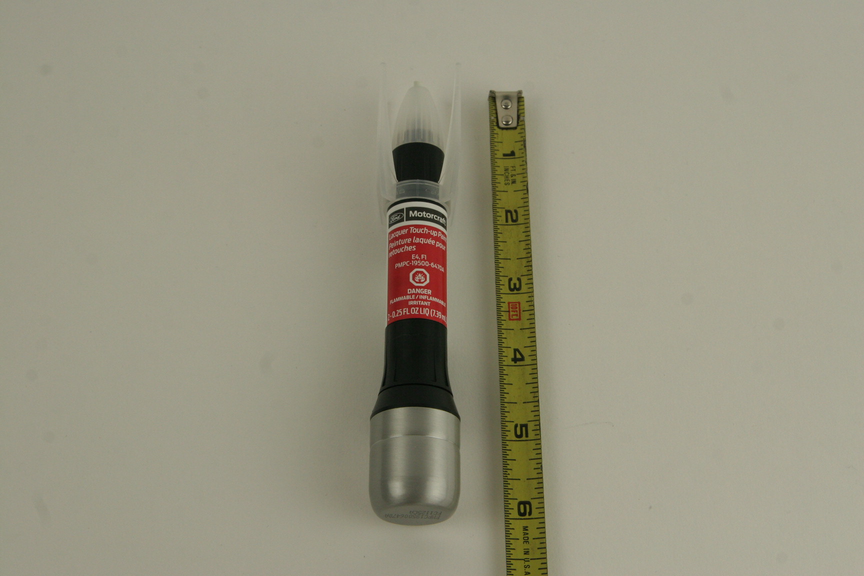 OEM Ford Touch Up Paint Vermillion Red Paint Code E4 PMPC195006470A + Clear Coat