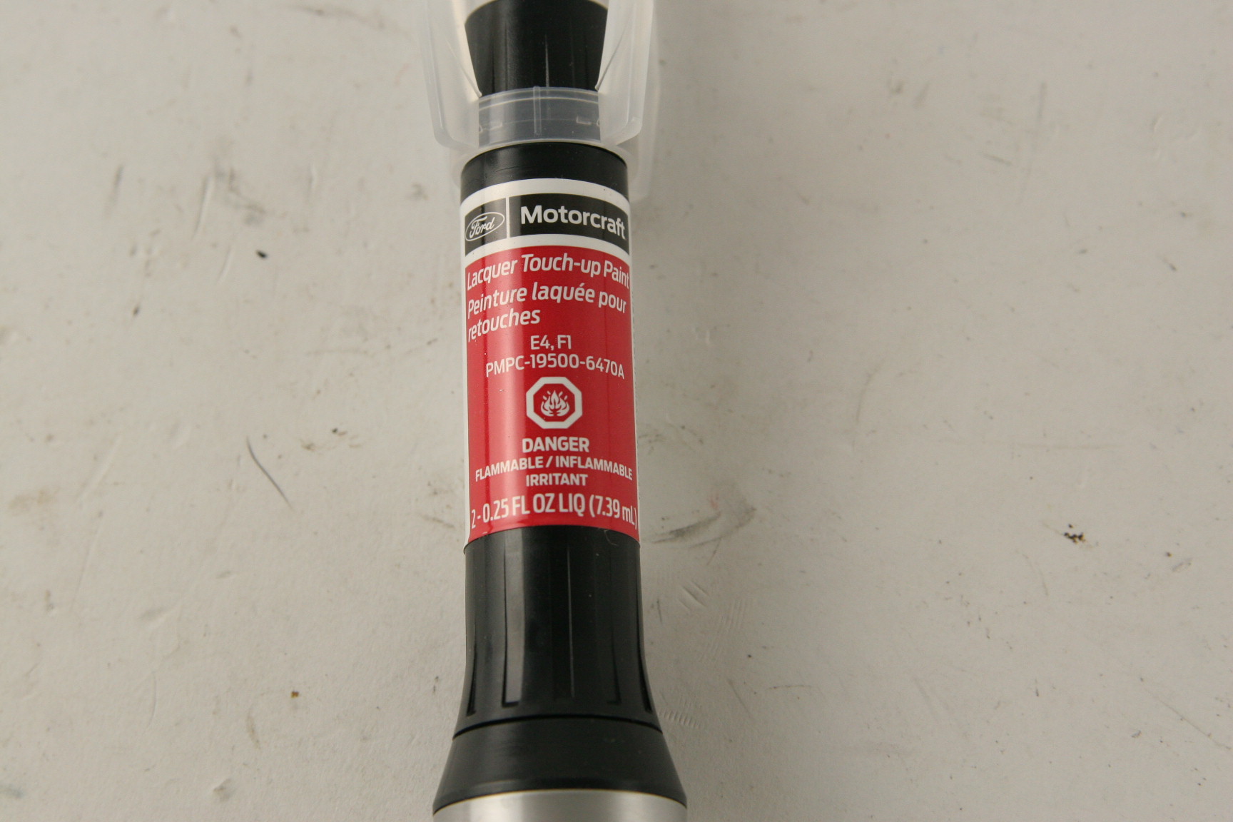 OEM Ford Touch Up Paint Vermillion Red Paint Code E4 PMPC195006470A + Clear Coat