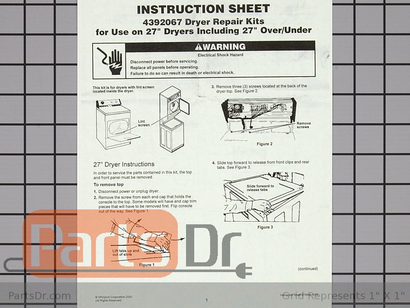 4392067RC Whirlpool 27" Dryer Repair Kit Parts Dr