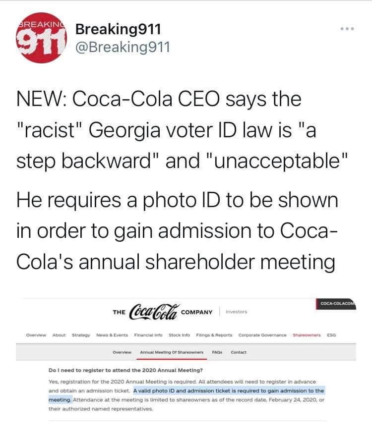 Coke CEO played himself (xirself?) The Donald America First!