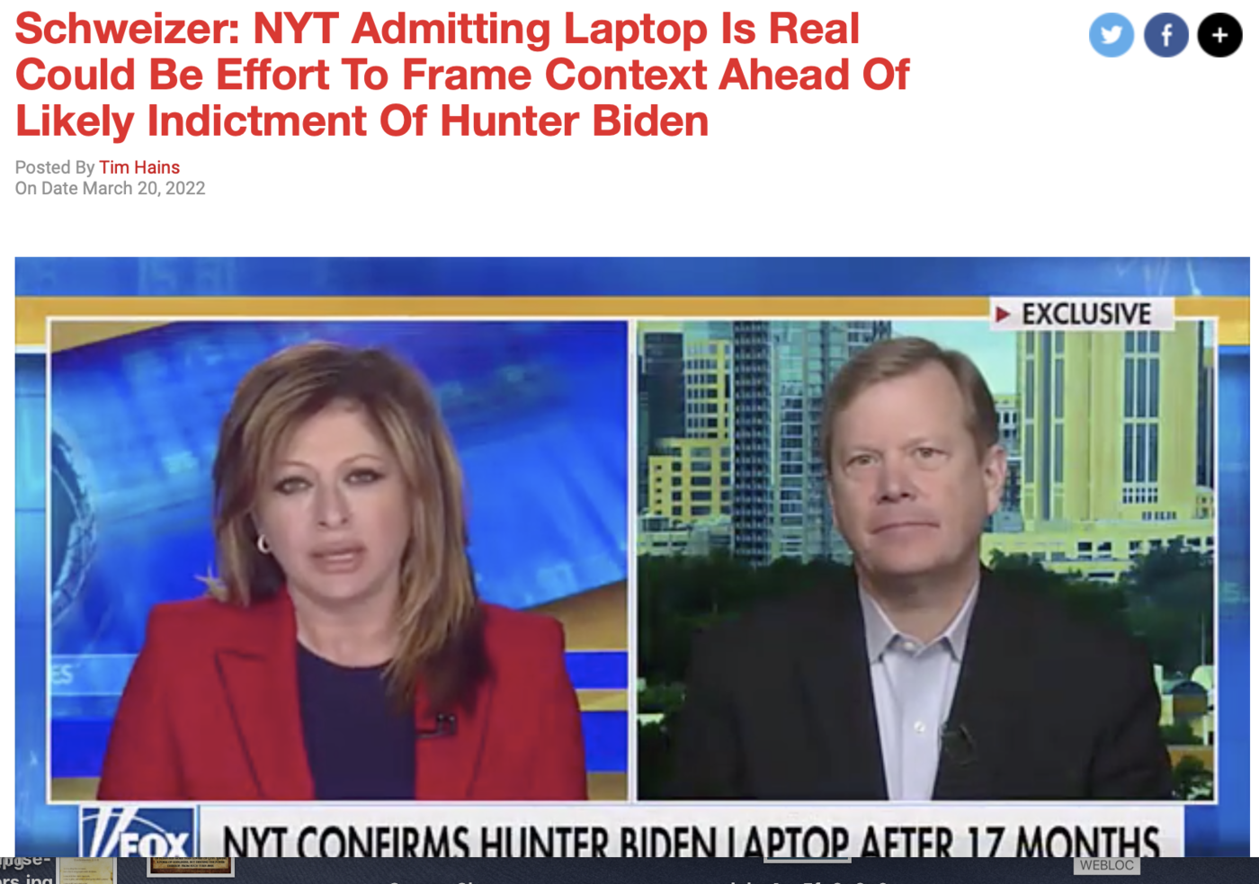Schweizer NYT Admitting Laptop Is Real Could Be Effort To Frame