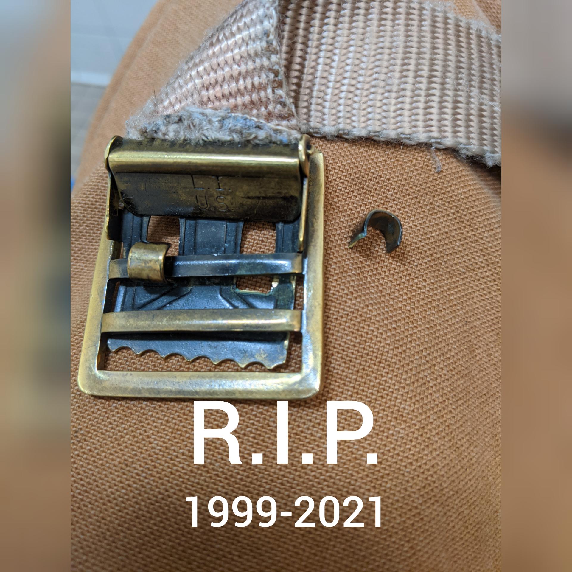 A moment of silence for a fallen veteran. My first BDU buckle from