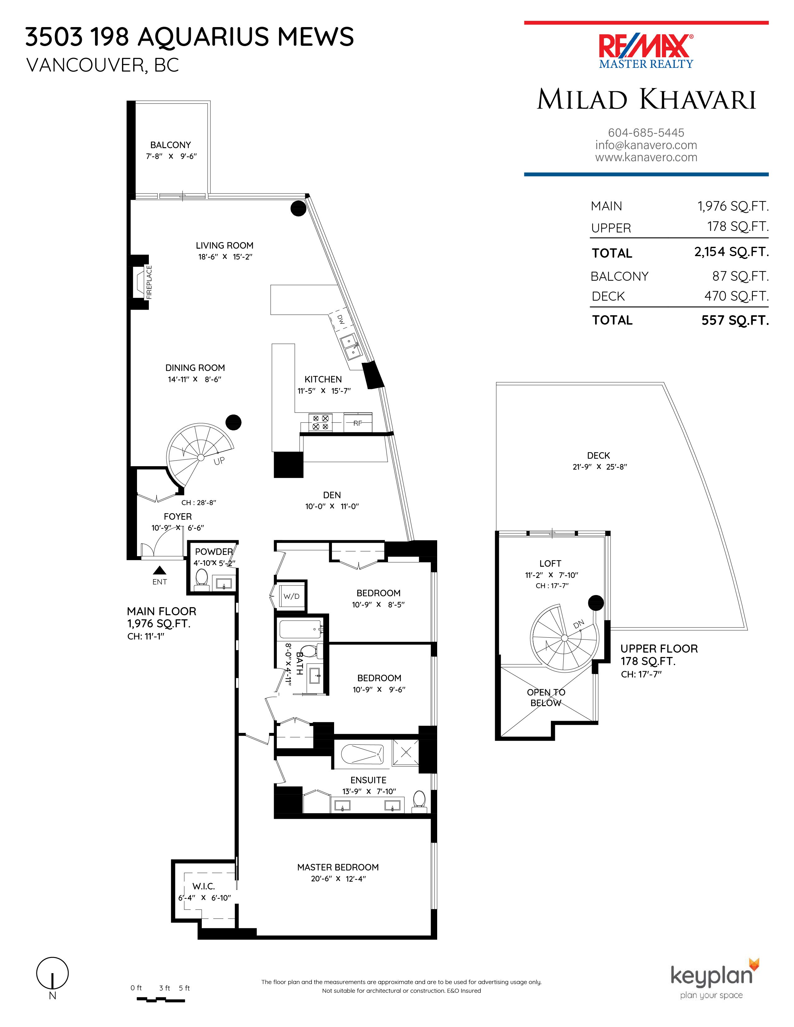 Ph3503 198 Aquarius Mews, Vancouver Floor Plan Iman Moghadam PREC