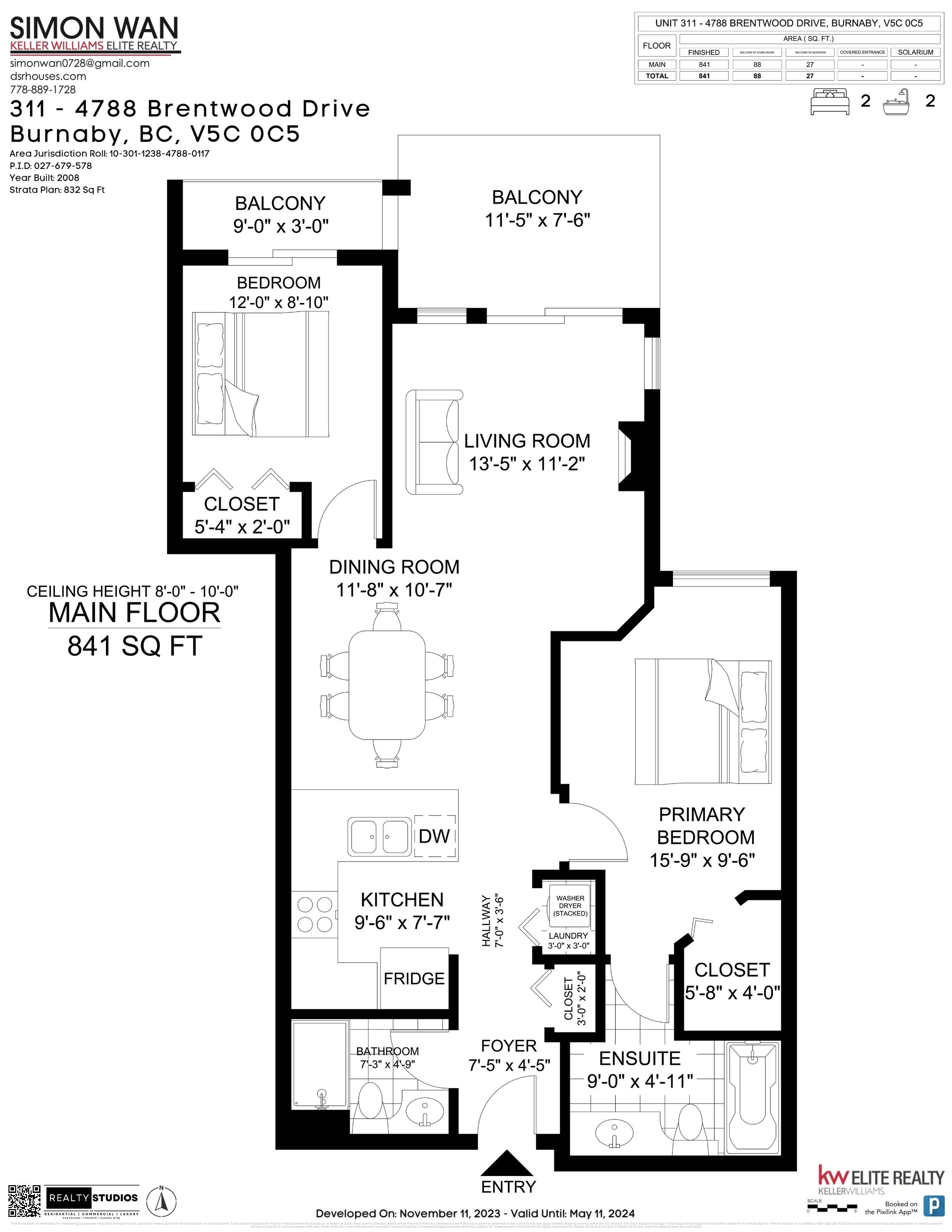 311 4788 Brentwood Drive, Burnaby HD Photos & Floor Plan SOLD by