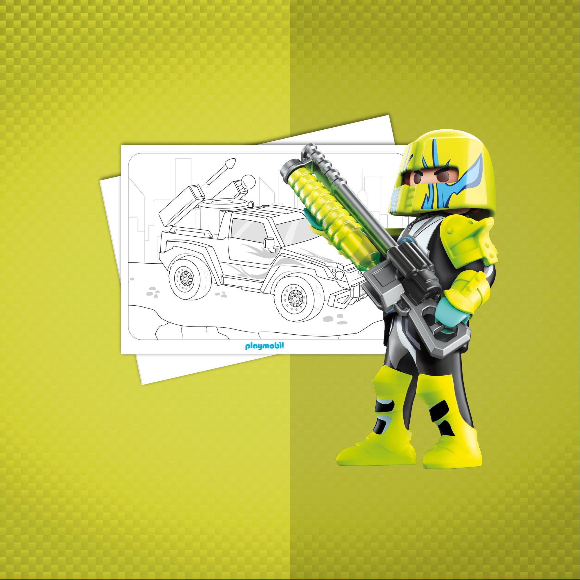 Colouring Sheet Playmobil Top Agents