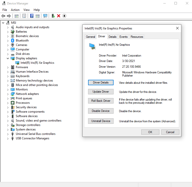 DisplayLink displays not working after Windows update or Intel Graphics