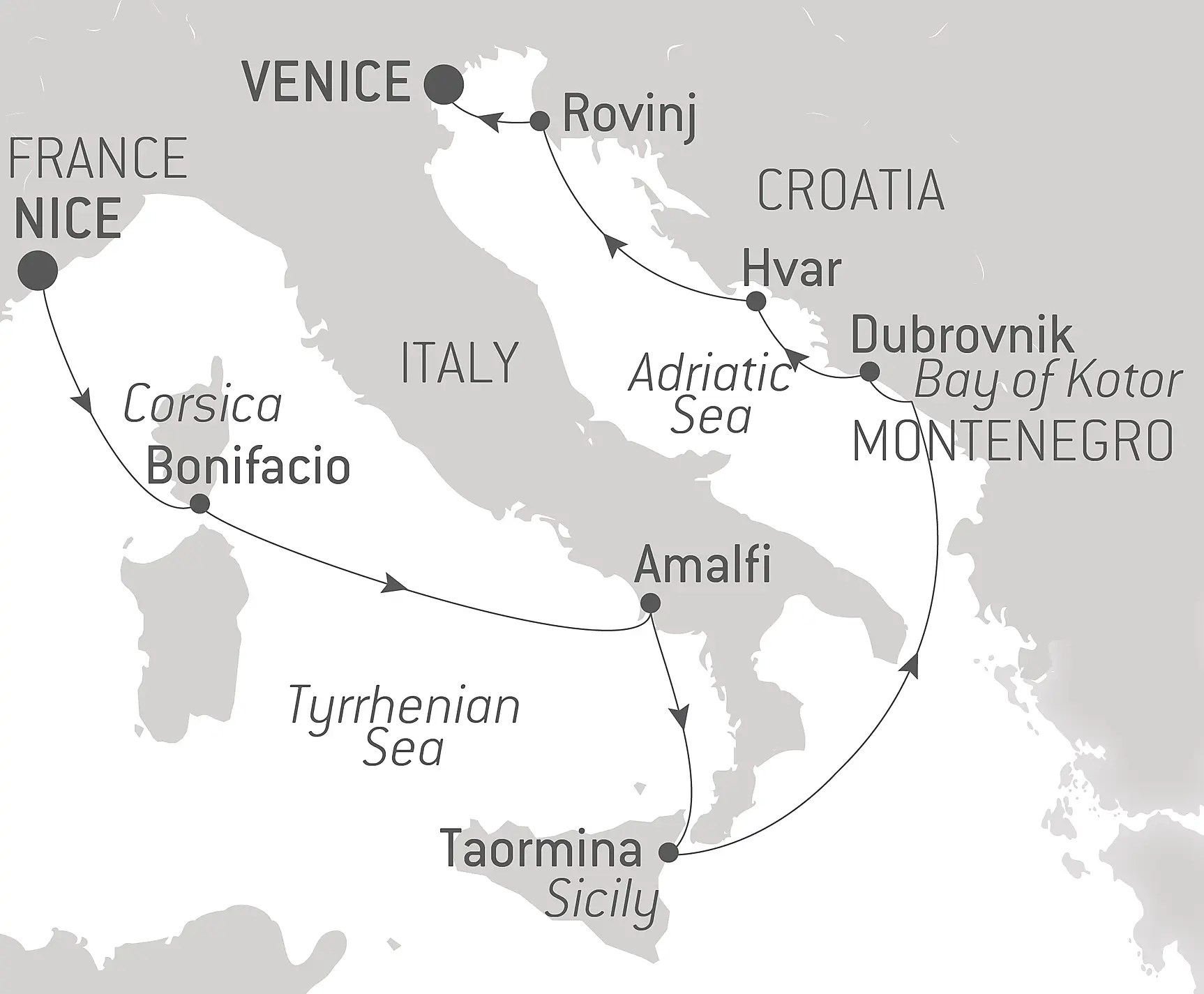 Worlds Adrift New Map 2023 Cruise From The Tyrrhenian Sea To The Adriatic From Nice To Venice - May 2022 | Ponant