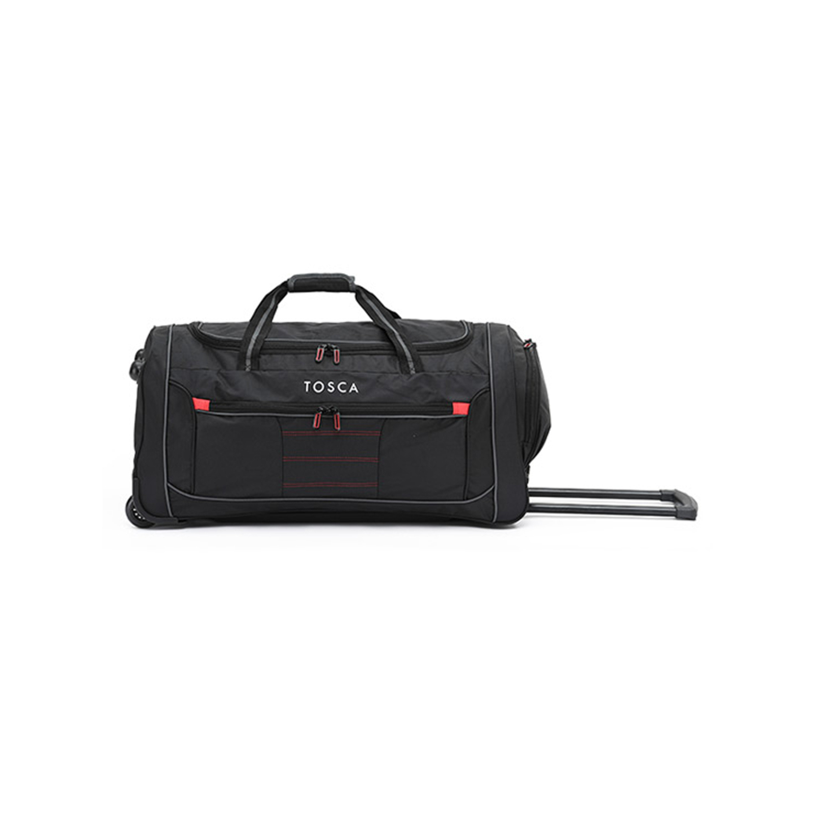 Tosca 80L Travel Sports Duffle Bag Black/Grey/Red Medium Bunnings