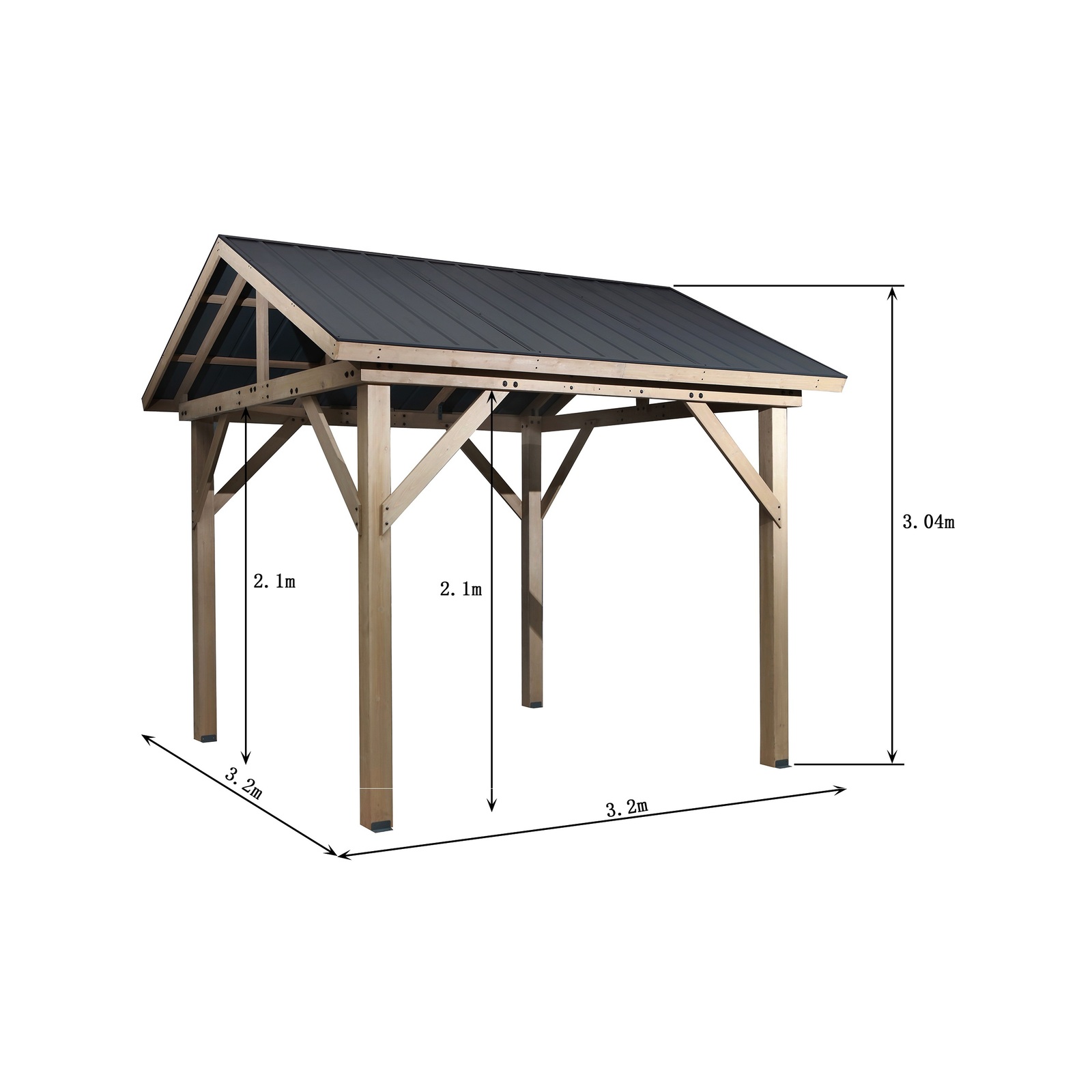 Mimosa 3.2L x 3.2W x 3Hm Hamilton Wooden Gazebo Bunnings Australia
