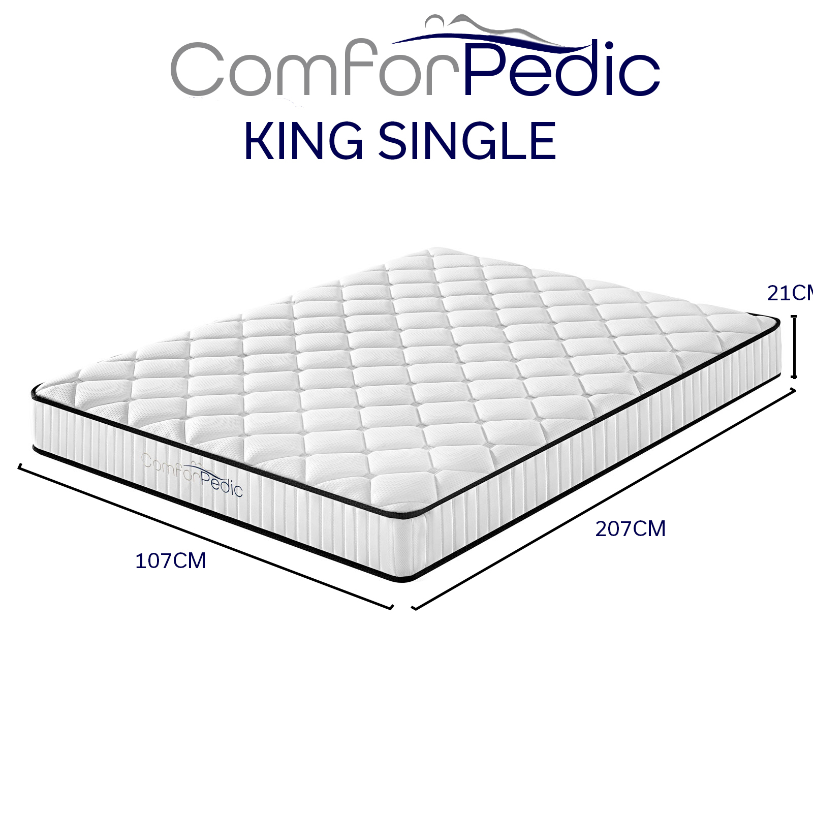 Comforpedic Mattress 5 Zone Medium Support Foam Bonnell Spring 21CM