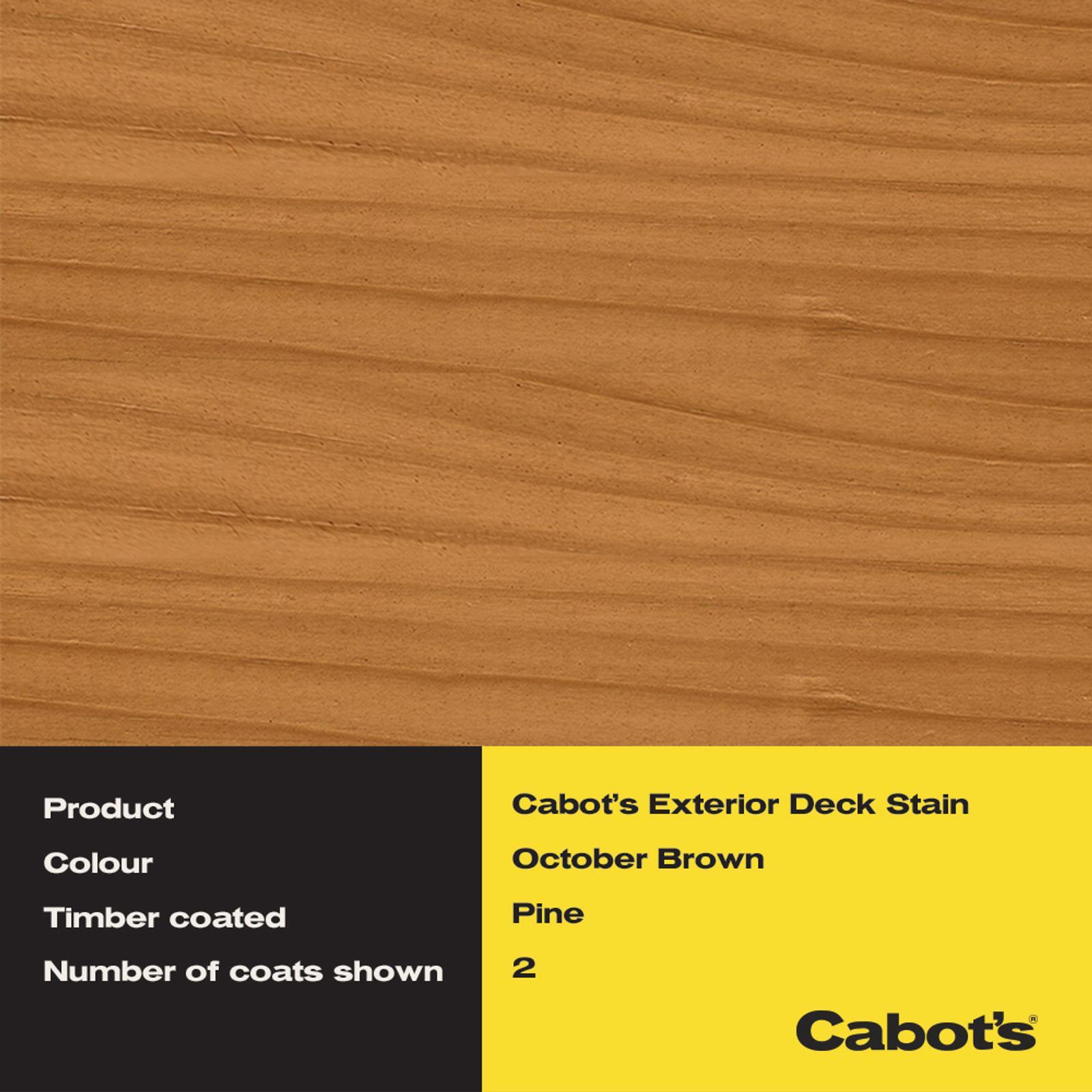Cabot's 4L October Brown Water Based Deck And Exterior Timber Stain
