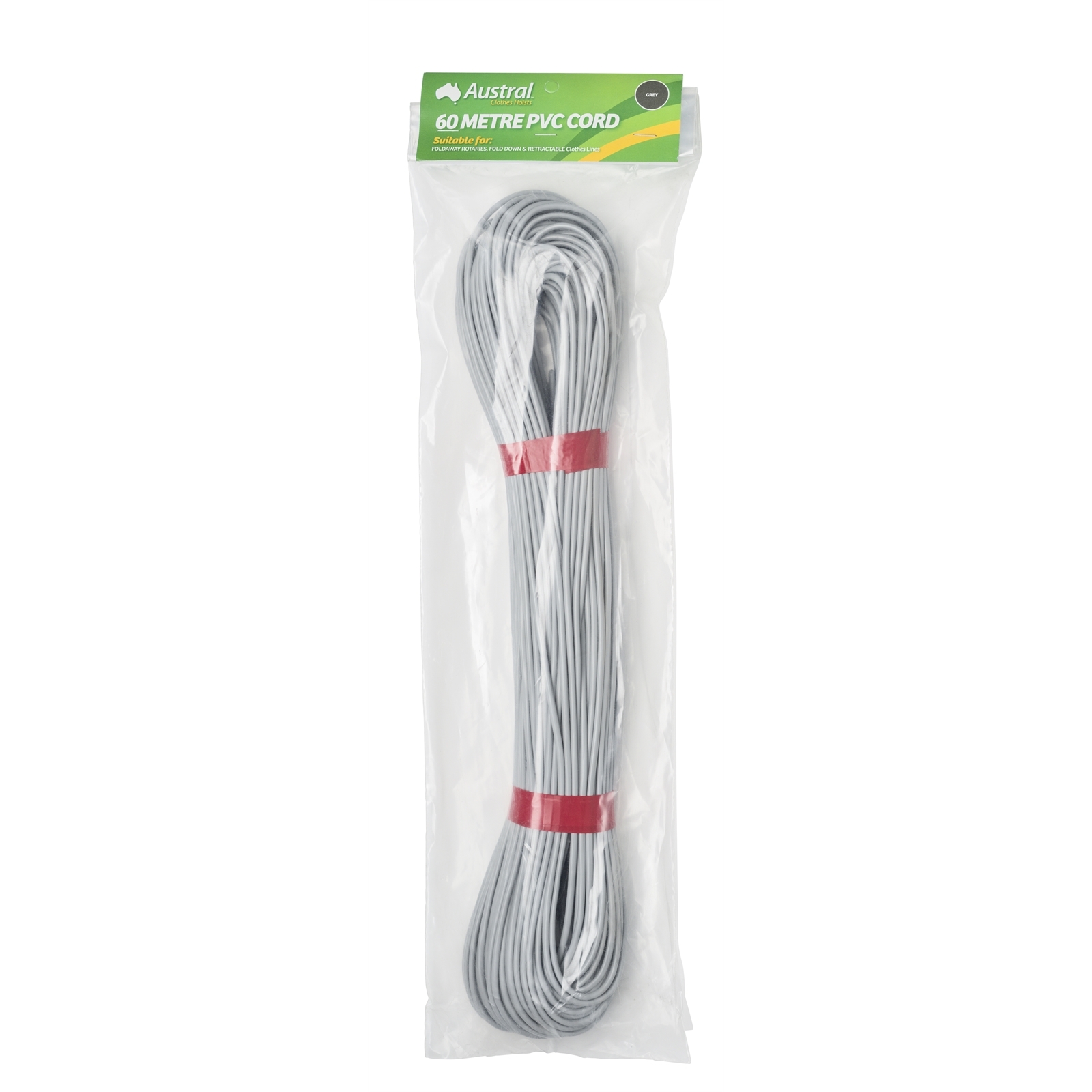Austral 60m Grey PVC Fold Down Clothesline Cord Bunnings Australia