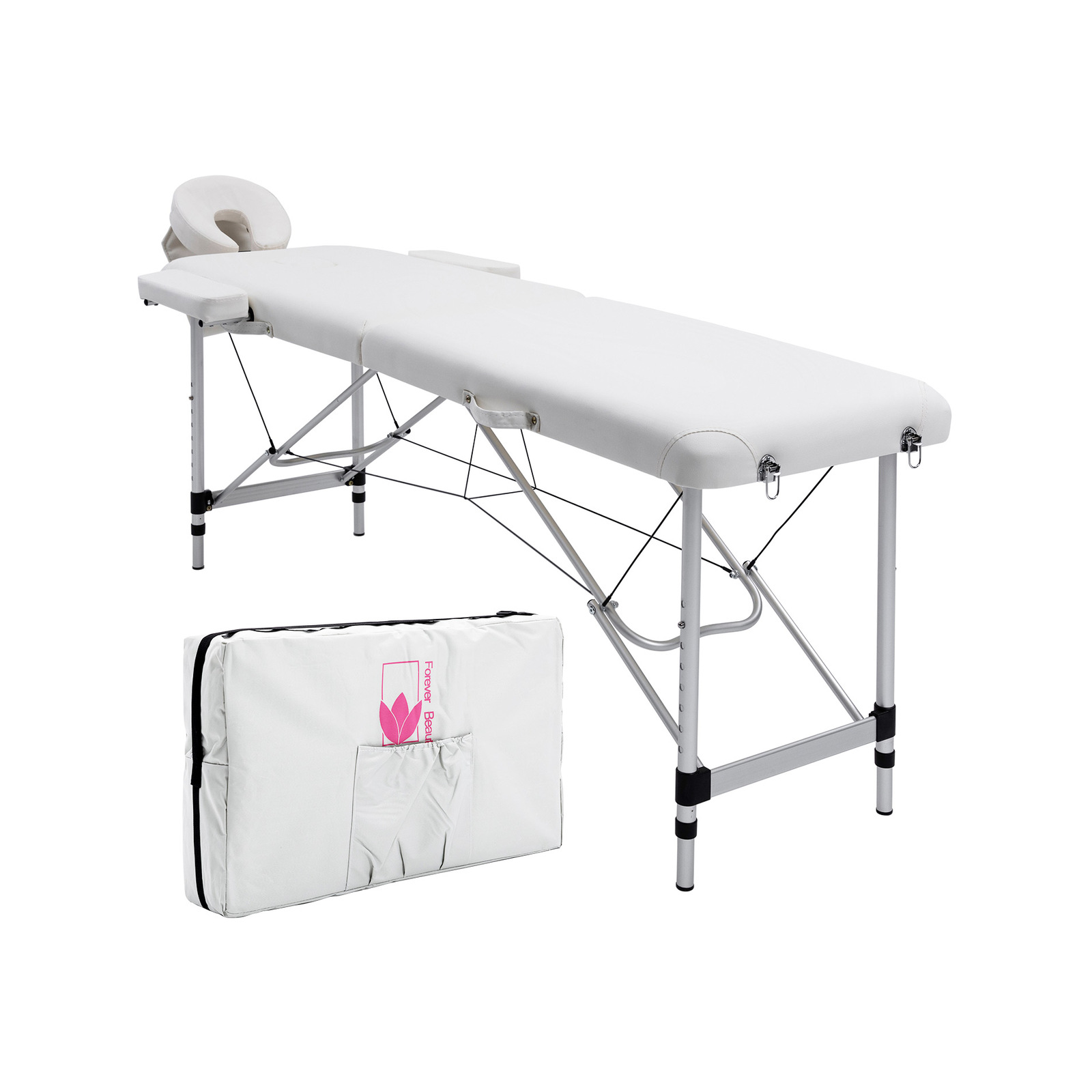 Forever Beauty White Portable Beauty Massage Table Bed Therapy Waxing 2