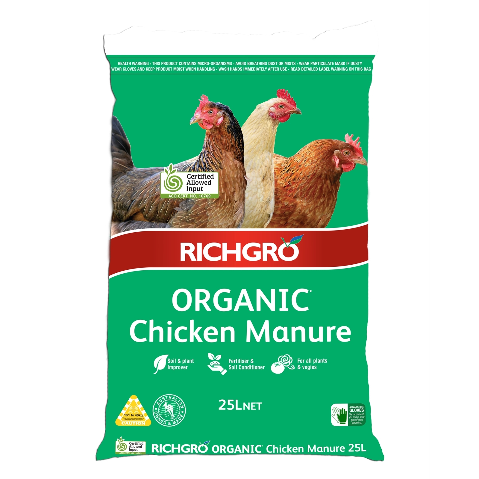 Richgro 25L Organic Chicken Manure Bunnings Australia