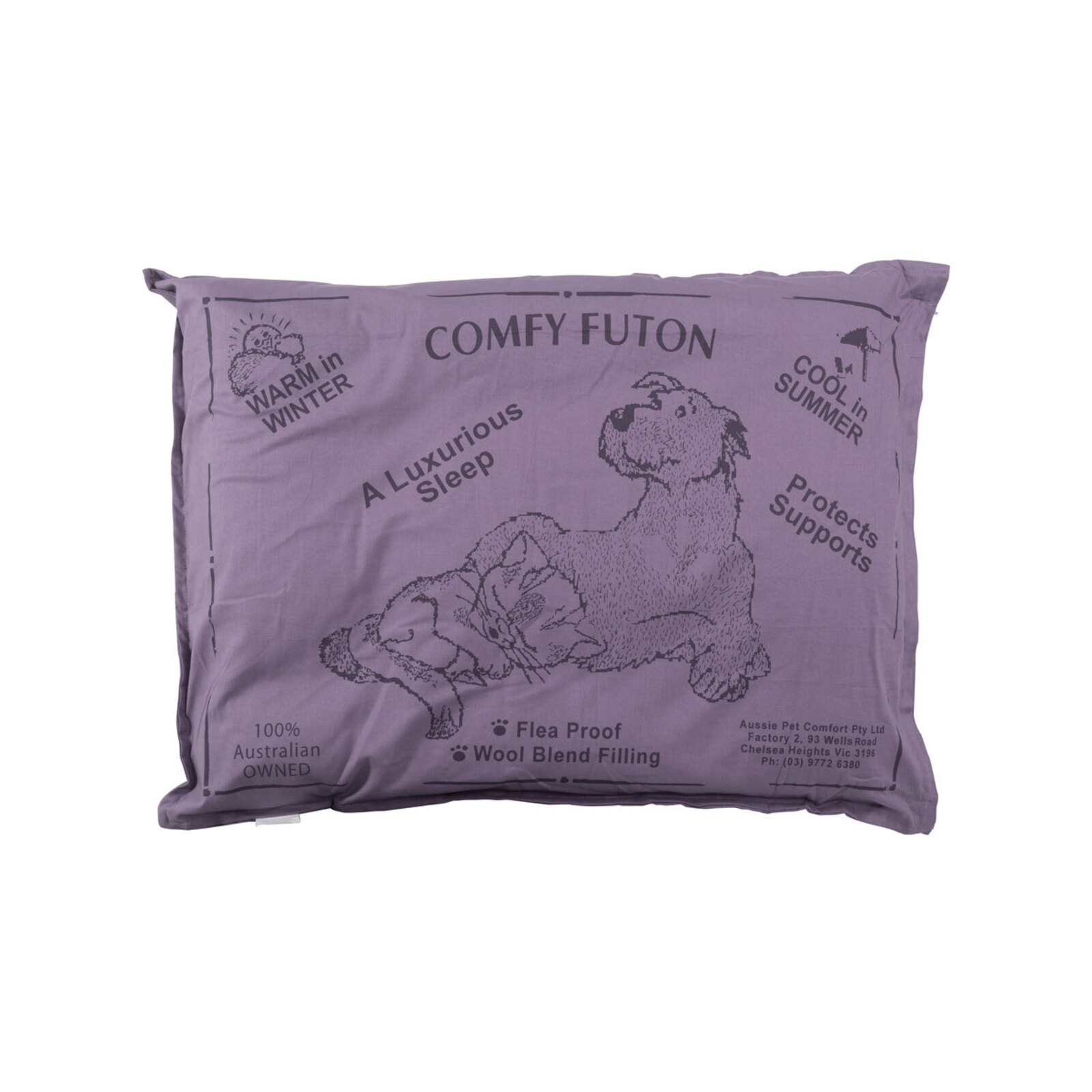 Aussie Comfort Dog Bed Wool Futon Pet Sleeping 102cm Cushion Pillow Mat