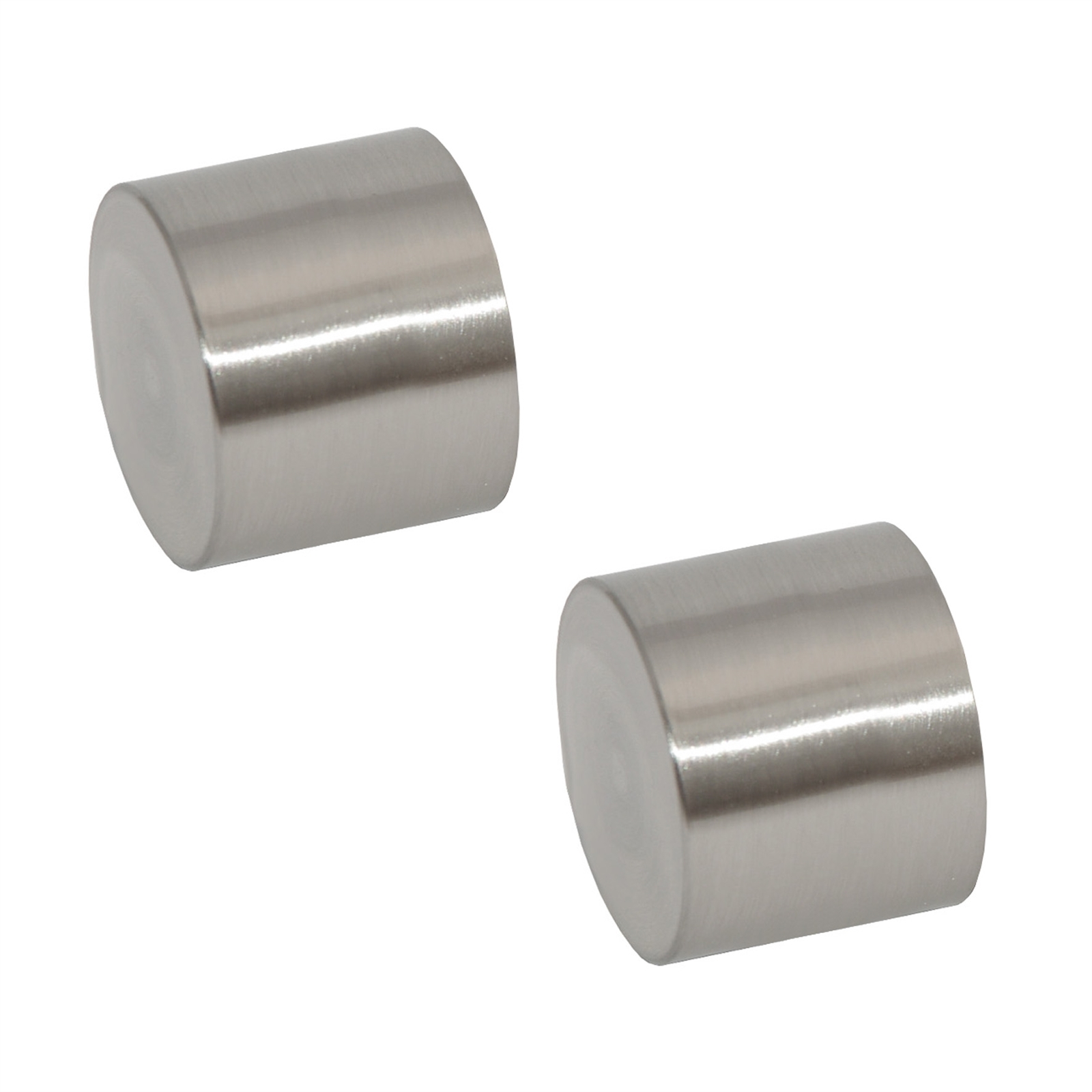 Pillar 16mm Brushed Chrome Curtain Rod Finial Cap 2 Pack Bunnings