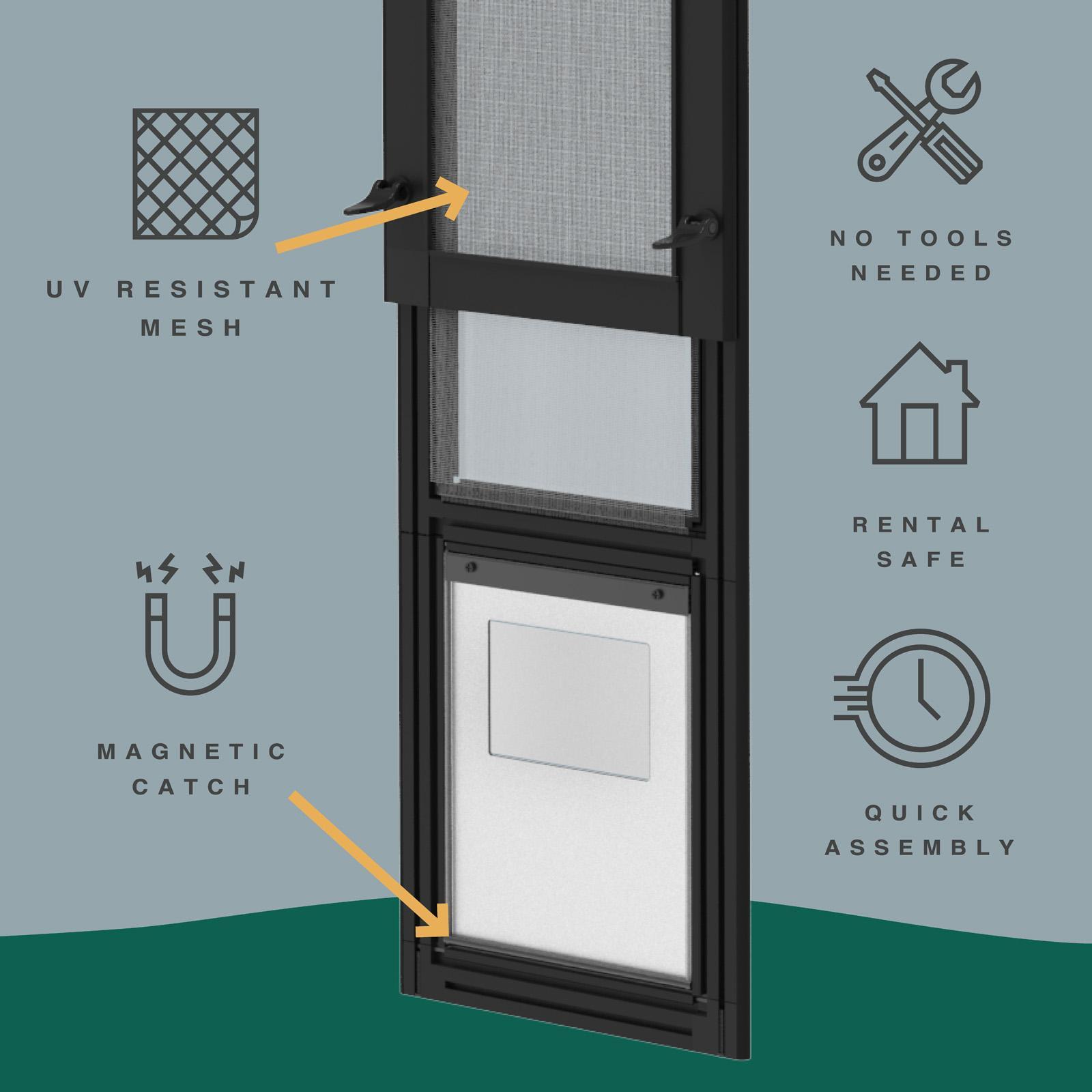 Hakuna Pets Black Medium Patio Pet Door Bunnings Australia