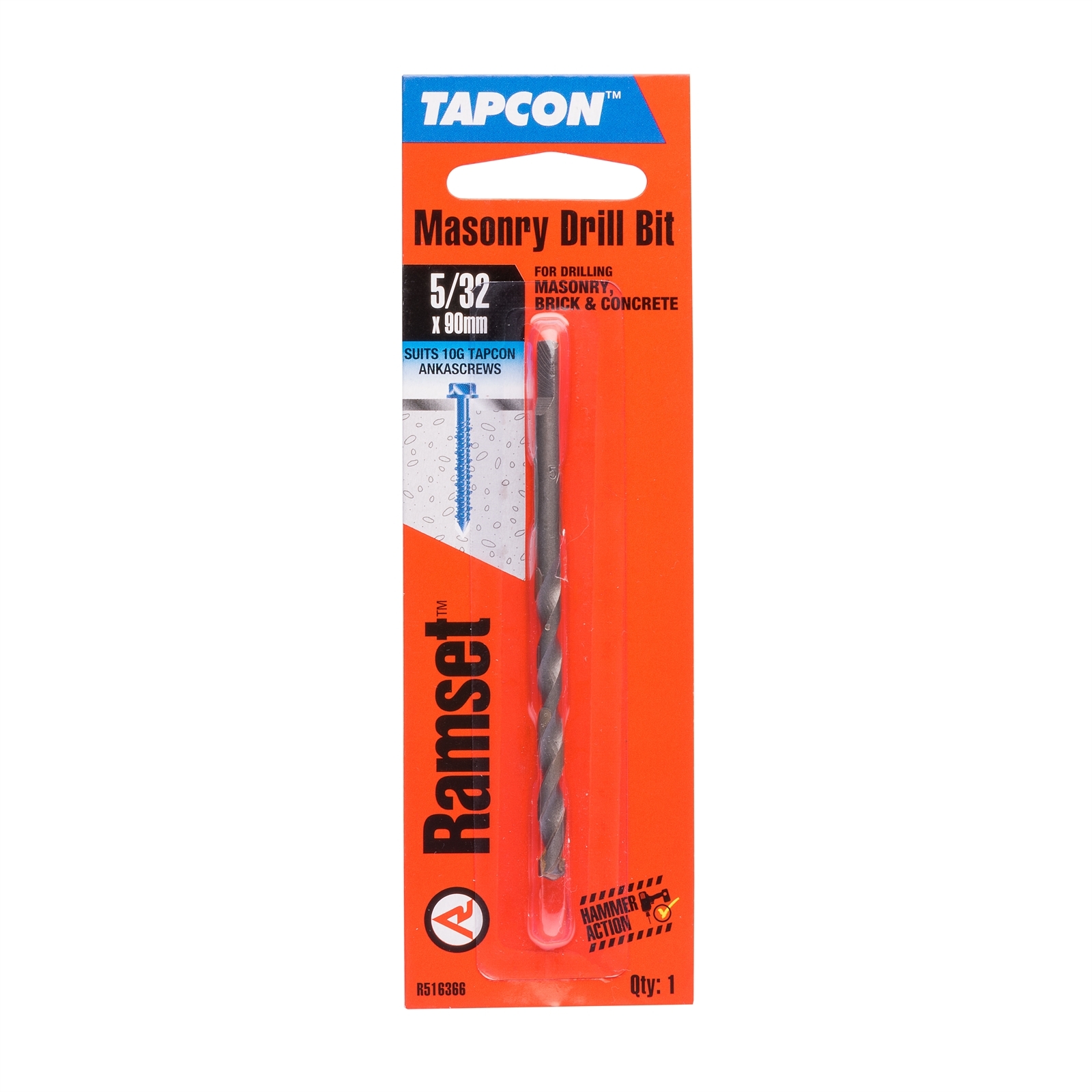 Ramset 5/32 Tapcon Masonry Drill Bit 1 Pack Bunnings Australia