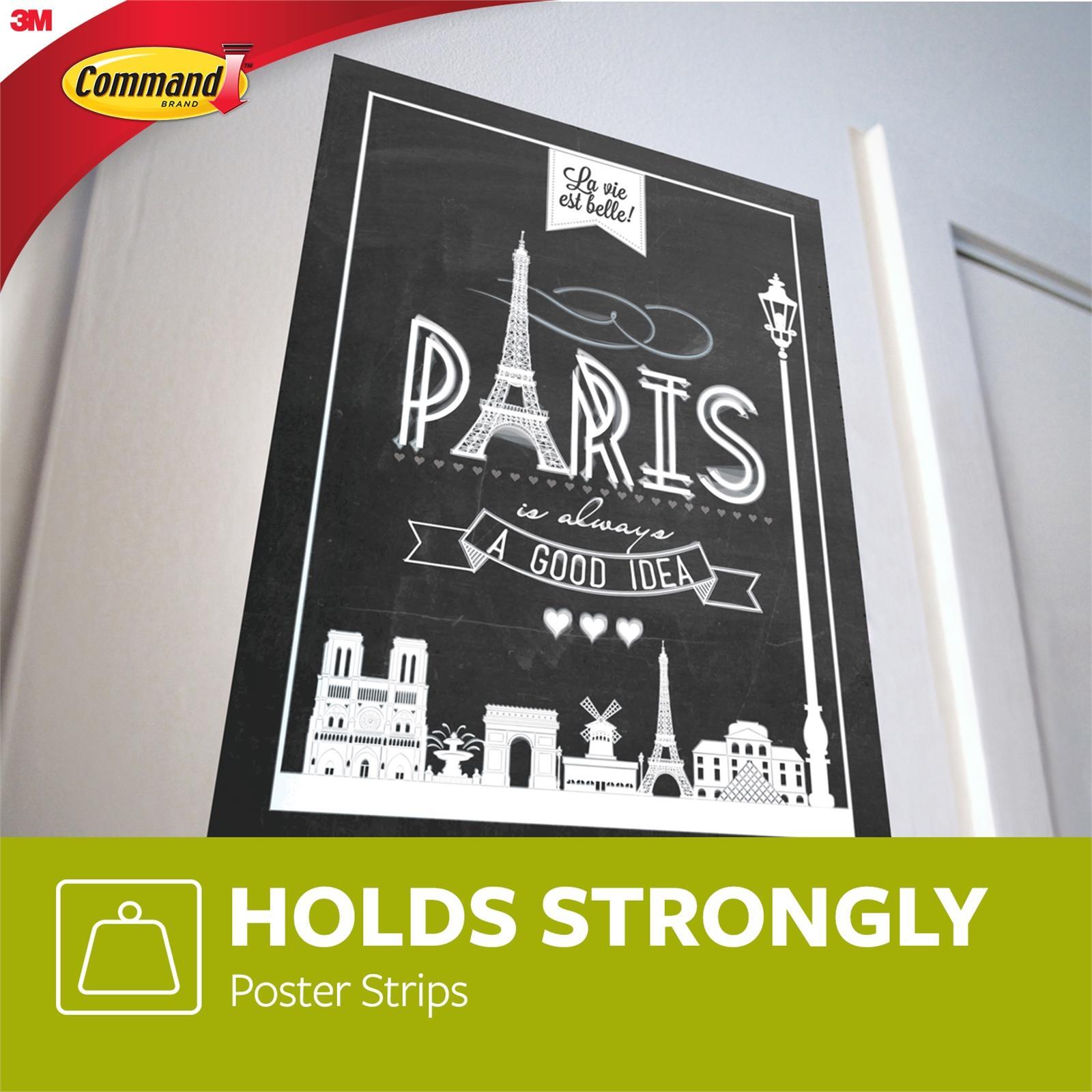 Command White Adhesive Poster Strips 12 Pack Bunnings Australia