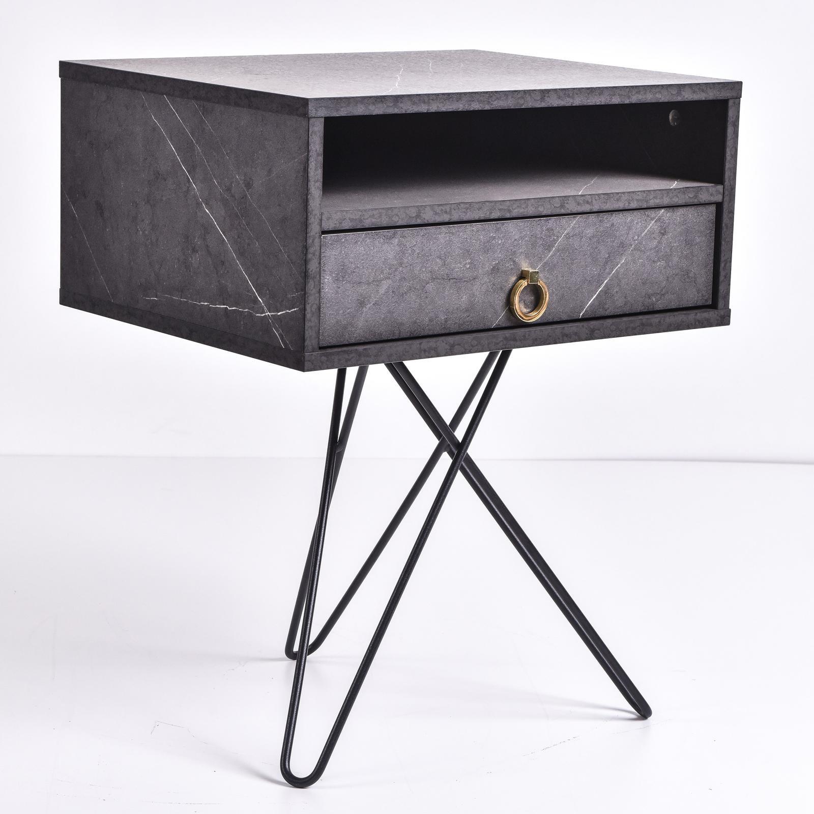 Garrett Grey Stone Bedside Table Bunnings Australia