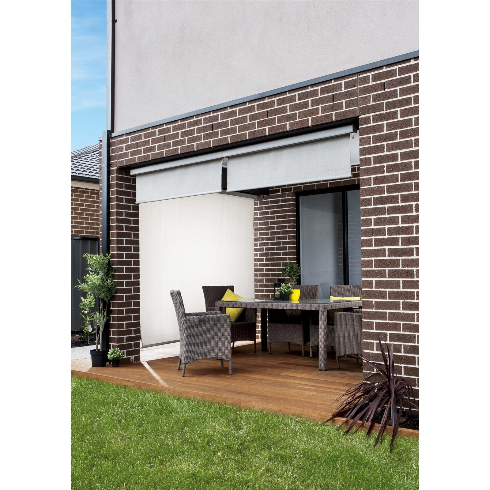 Coolaroo 1.8 x 2.4m Shell Premium Pelmet Exterior Blind With Handcrank
