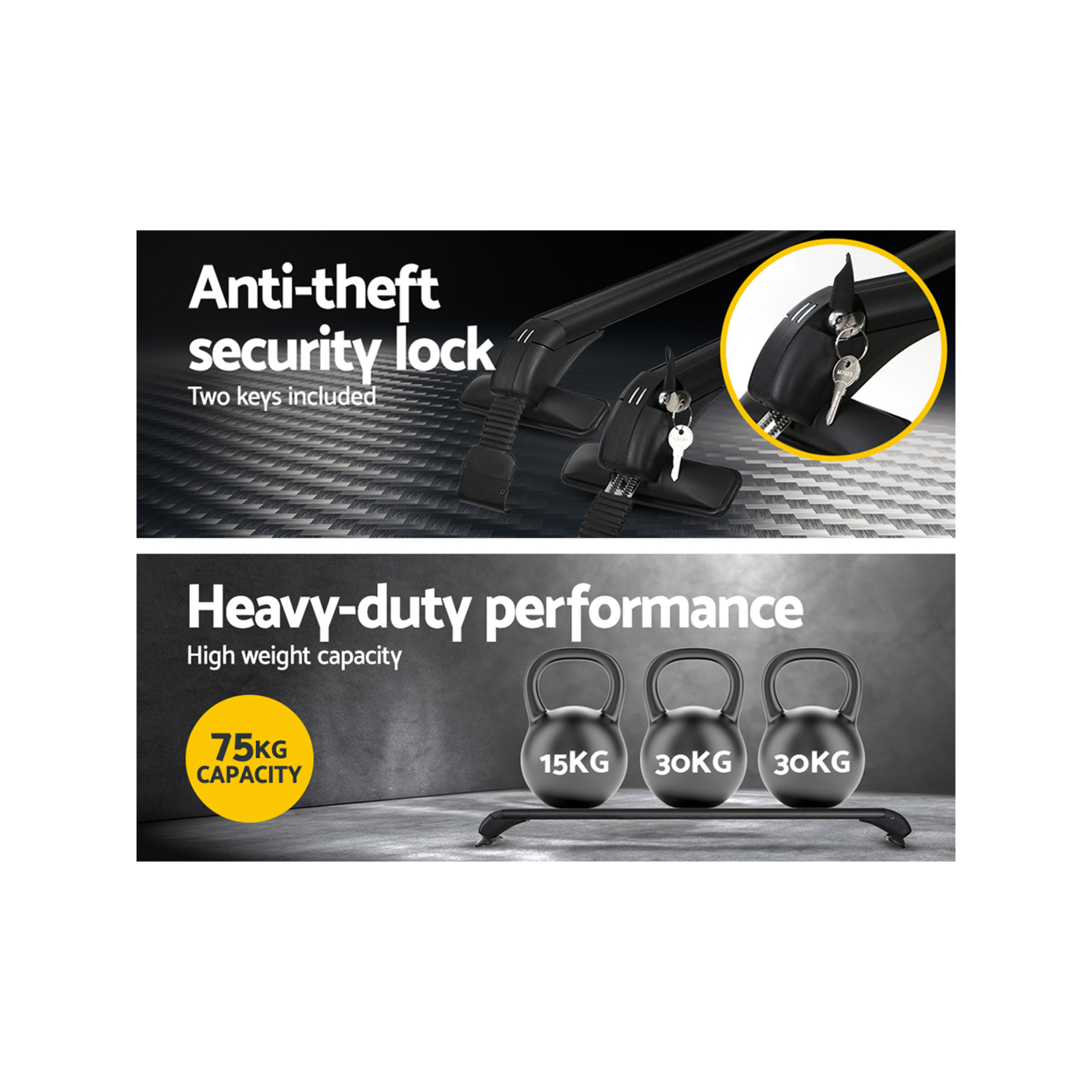 Universal Car Roof Rack 100cm 75kgs Load Adjustable Bunnings Australia