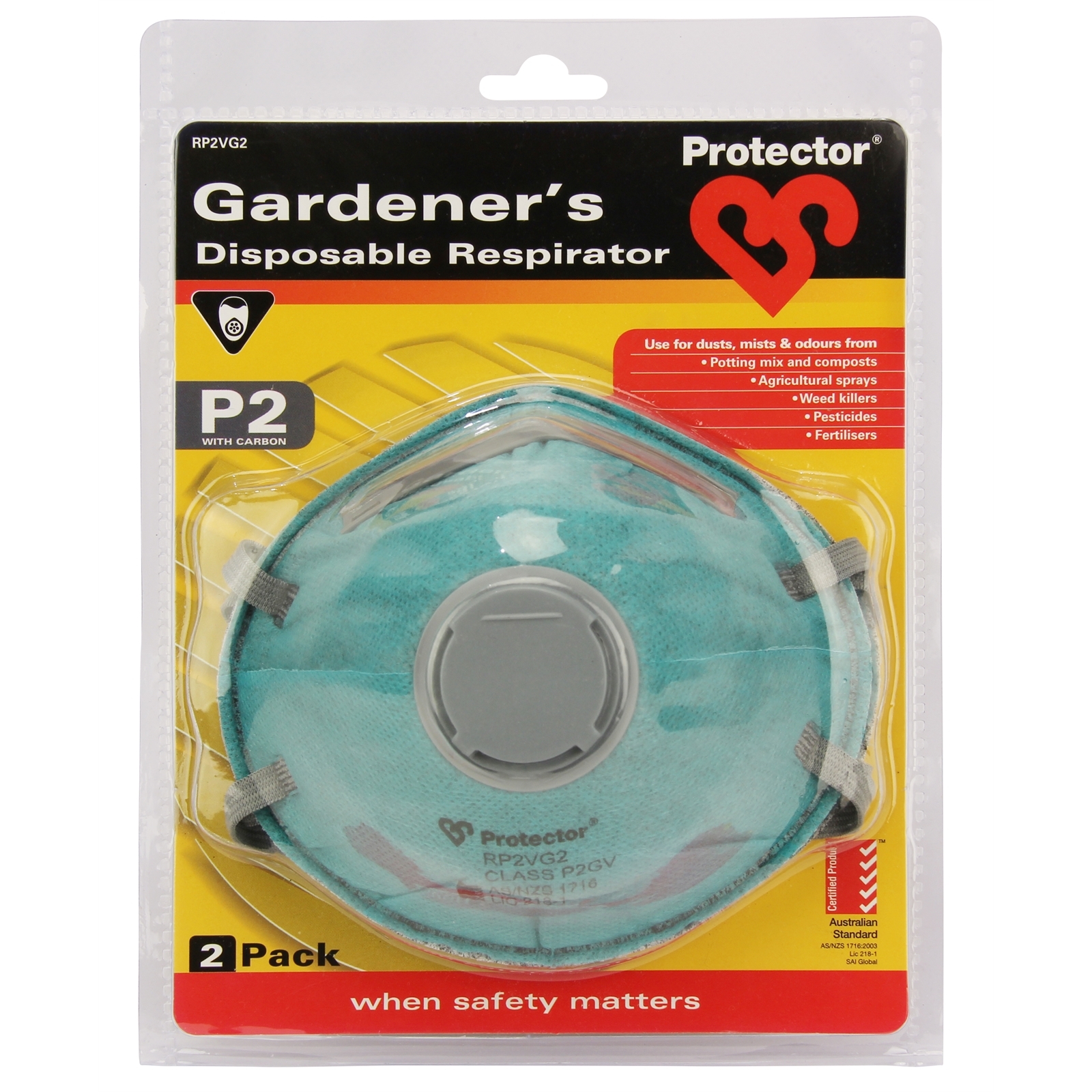 Protector Gardener's Disposable Respirators P2 2 Pack Bunnings