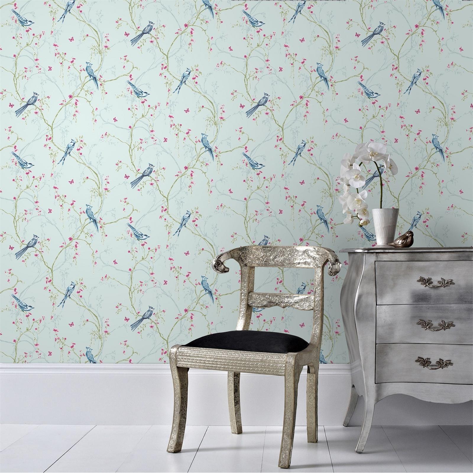 Superfresco Easy 52cm x 10m Duck Egg Blue Songbird Wallpaper Bunnings