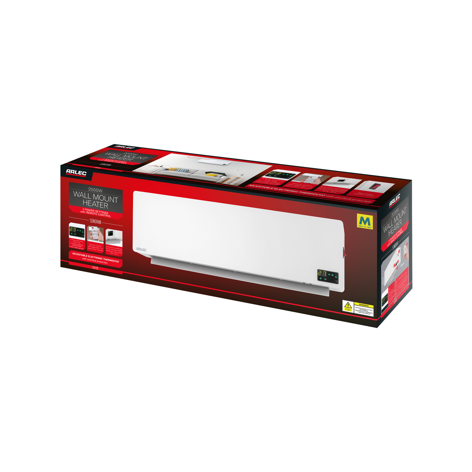 Arlec 2000W Ceramic Wall Heater With Remote Control Bunnings Australia