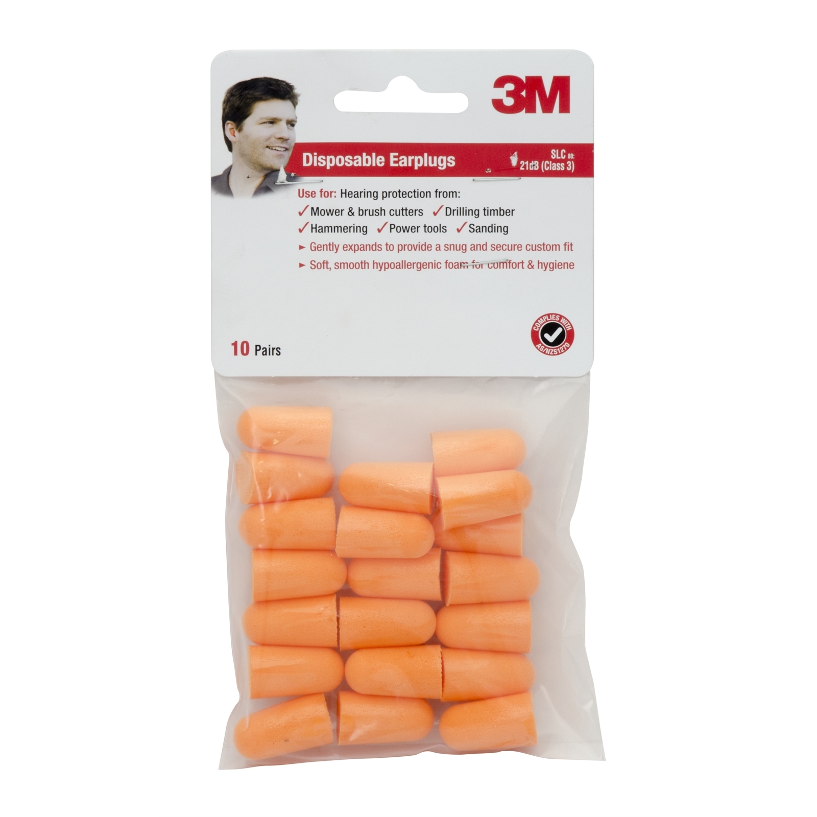 3M Disposable Ear Plugs 21dB 10 Pairs Bunnings Australia