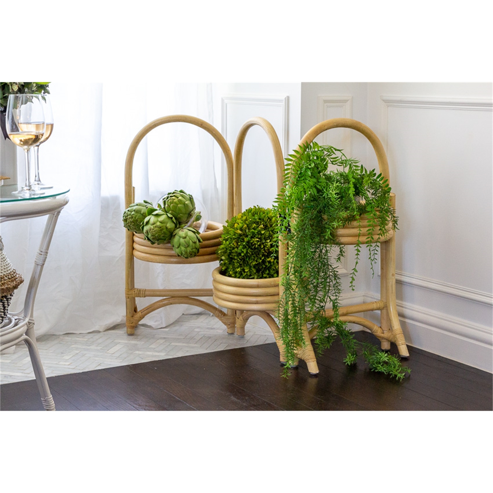 Home Bazar 90 x 30cm Natural Bahama Rattan Plant Stand Bunnings Australia