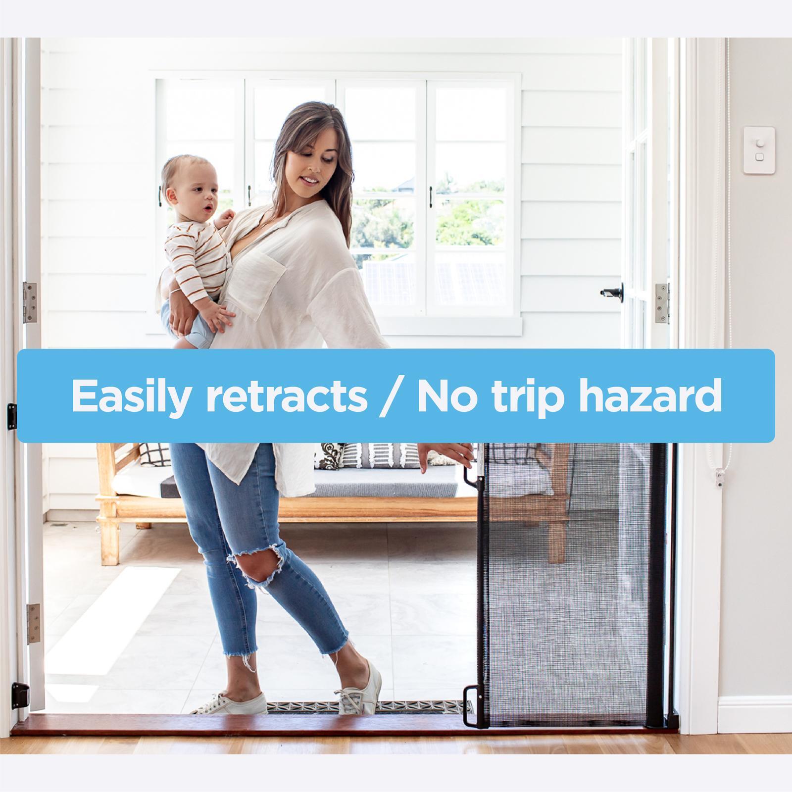 Perma Child Safety 1.8m Warm Black Retractable Gate Bunnings New Zealand