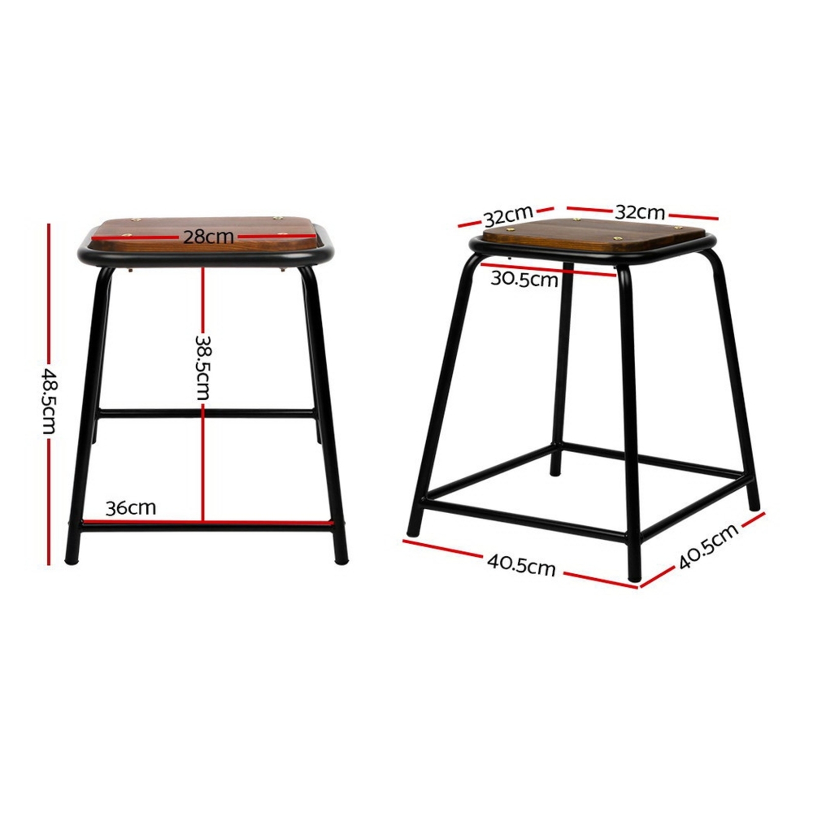 Artiss Set of 4 Pine Wood Bar Stools Black Bunnings Australia