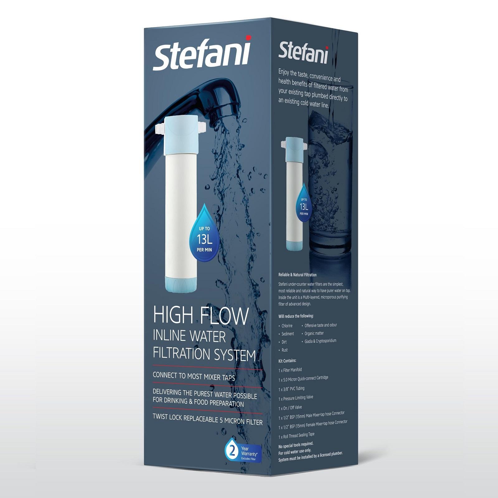 Stefani High Flow in line Water Filtration System Bunnings Australia