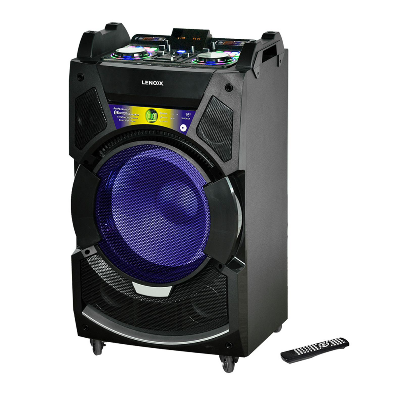 Lenoxx Bluetooth 300W RMS Speaker System Dj Mixer w/ USB/SD FM/Karaoke
