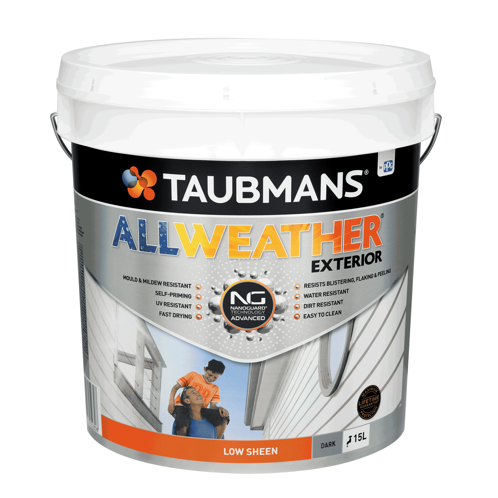 Taubmans All Weather Low Sheen Dark Exterior Paint 15L Bunnings