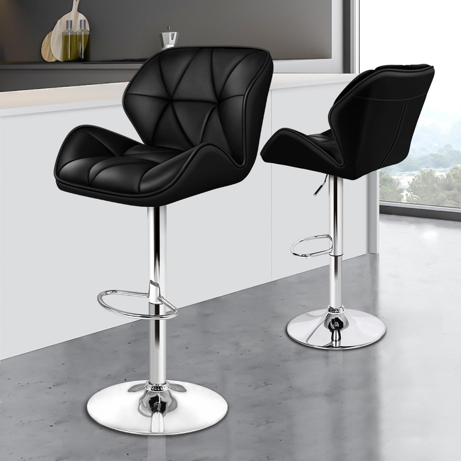 ALFORDSON Bar Stools Rhombus Motif Stools Black Willa x2 Bunnings