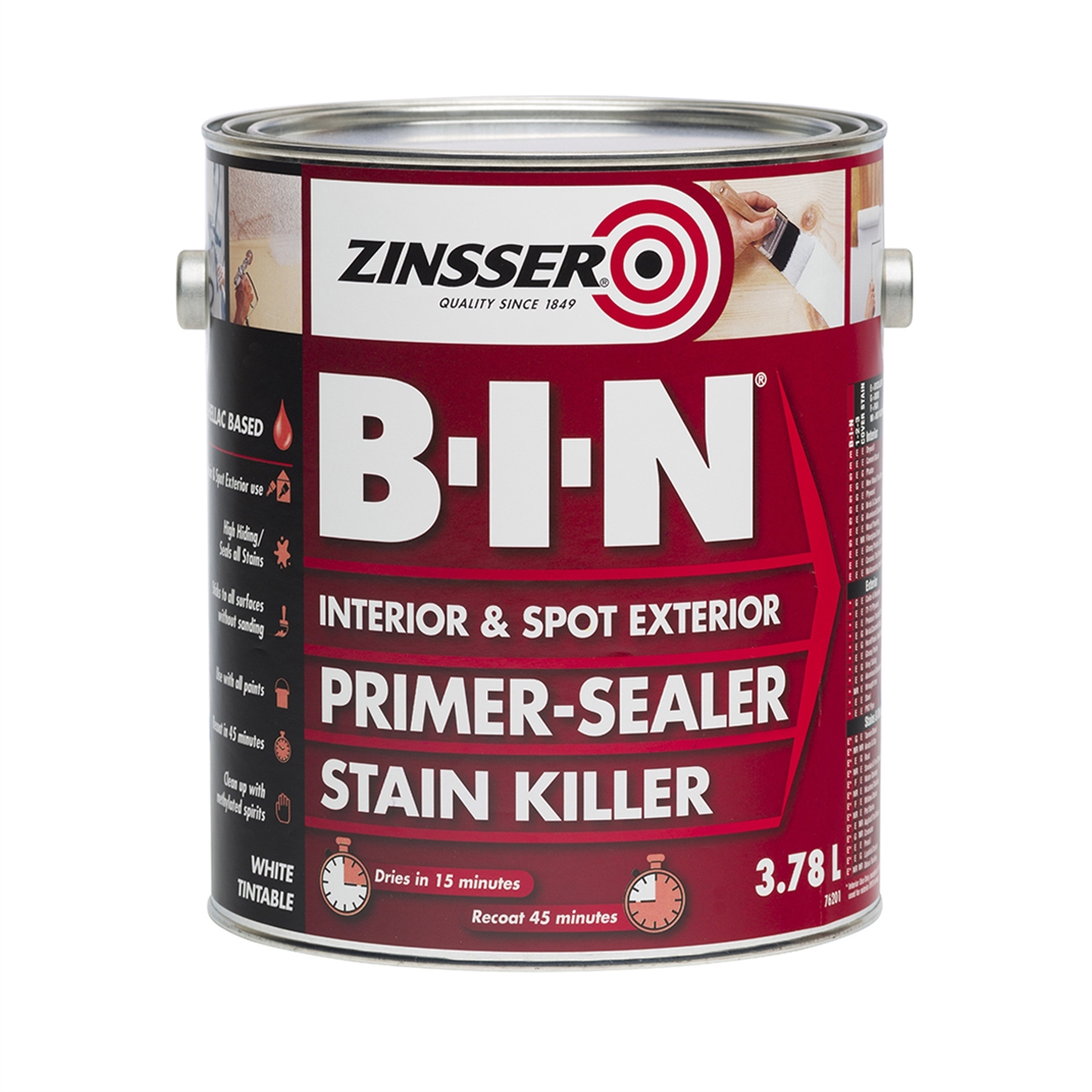 Zinsser 3.78L White BIN Primer Sealer Stain Killer Bunnings New Zealand