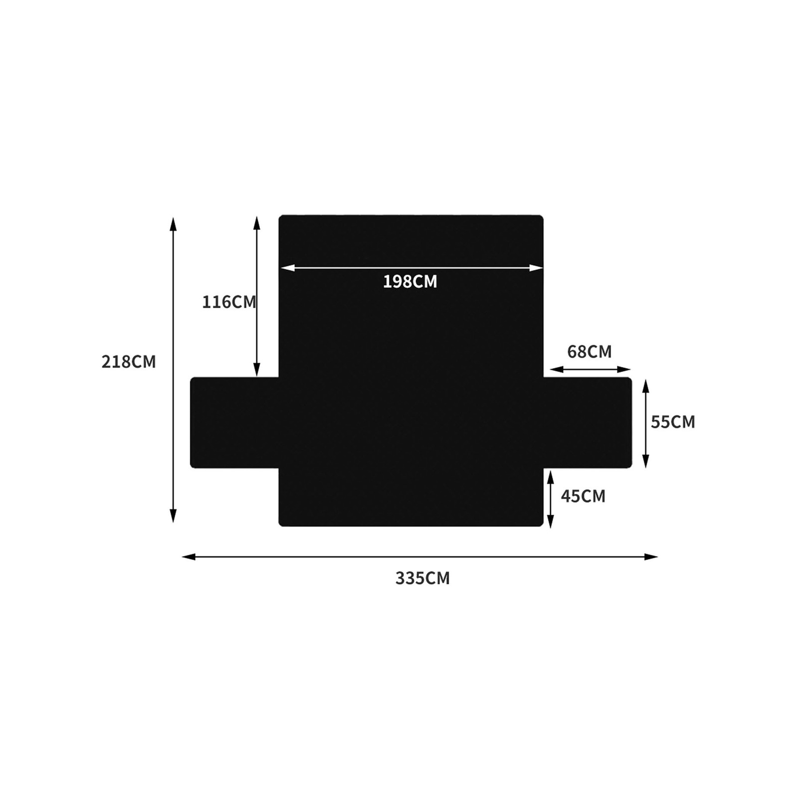 DreamZ 335x218cm Black Sofa Cover Couch Protector Quilted Slipcovers