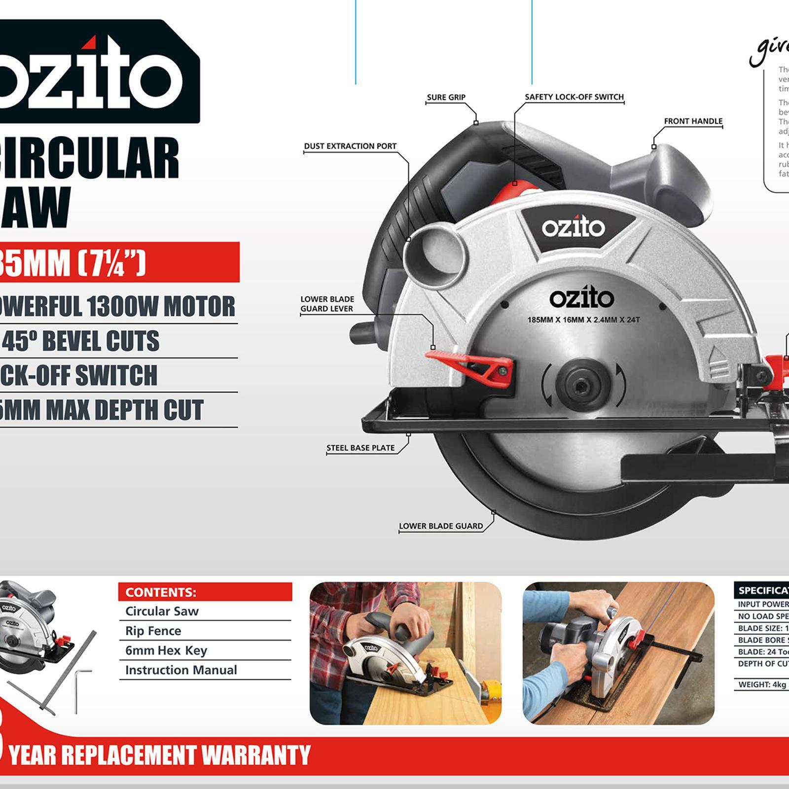 Ozito 185mm Circular Saw Bunnings New Zealand