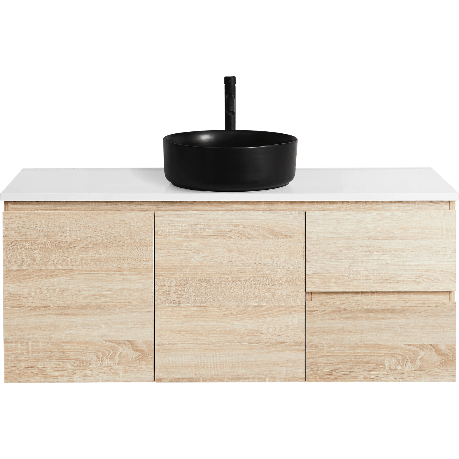 Cibo Design 1200mm Coast Veneer Nordic Wall Hung Vanity With Black