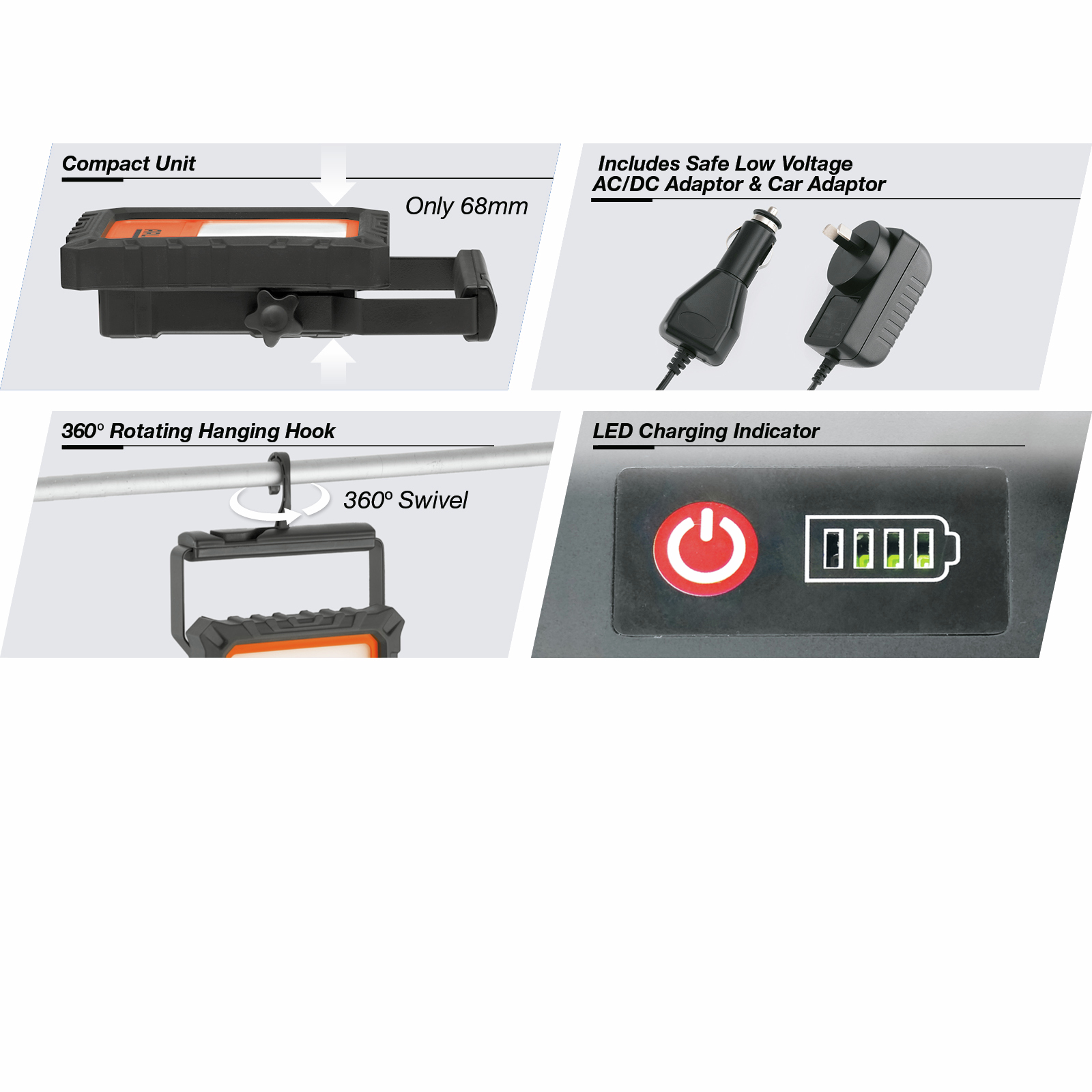 Arlec 30W 2100lm Rechargeable LED Work Light Bunnings Australia