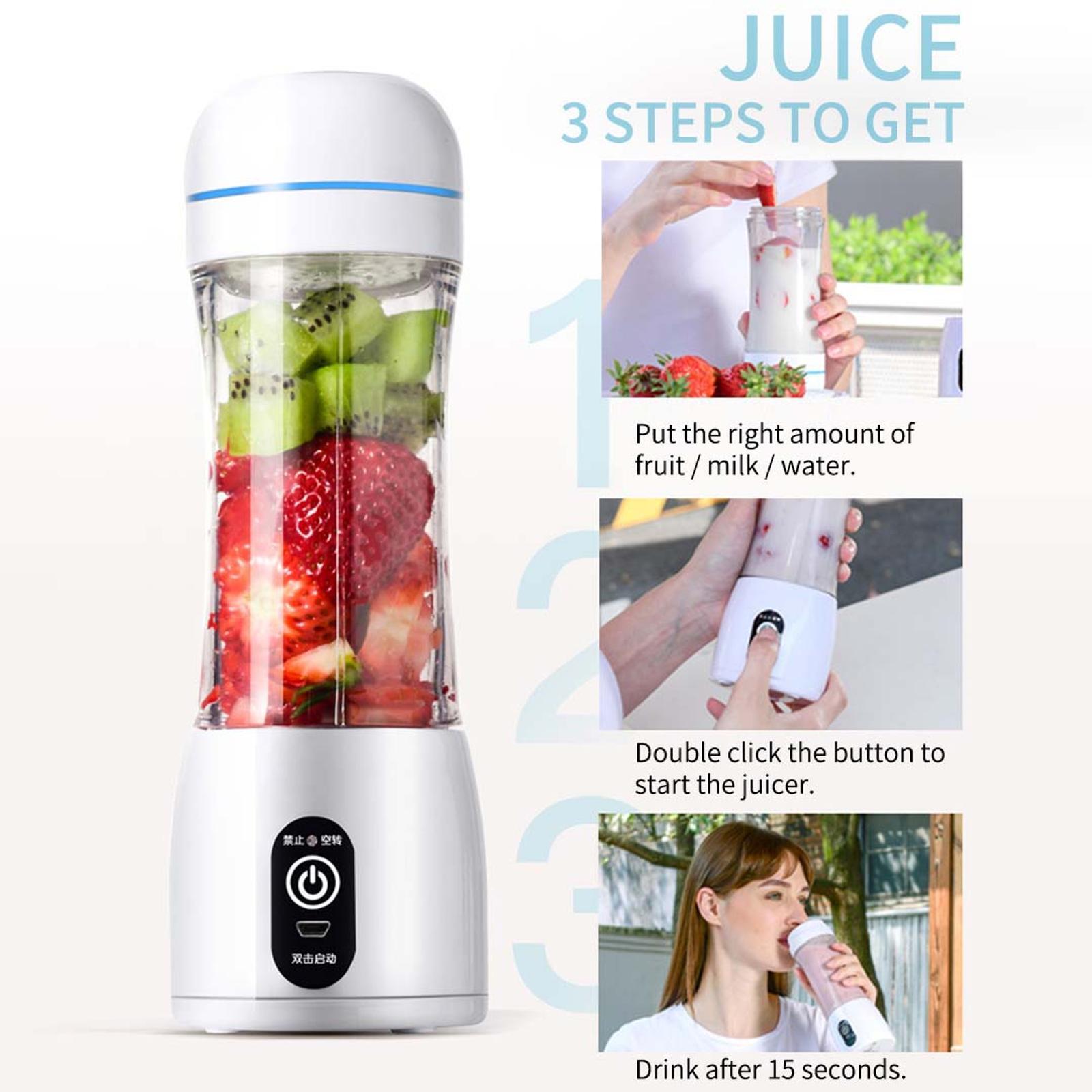 SOGA 380ml Portable Rechargeable Handheld Juicer Pink Bunnings Australia