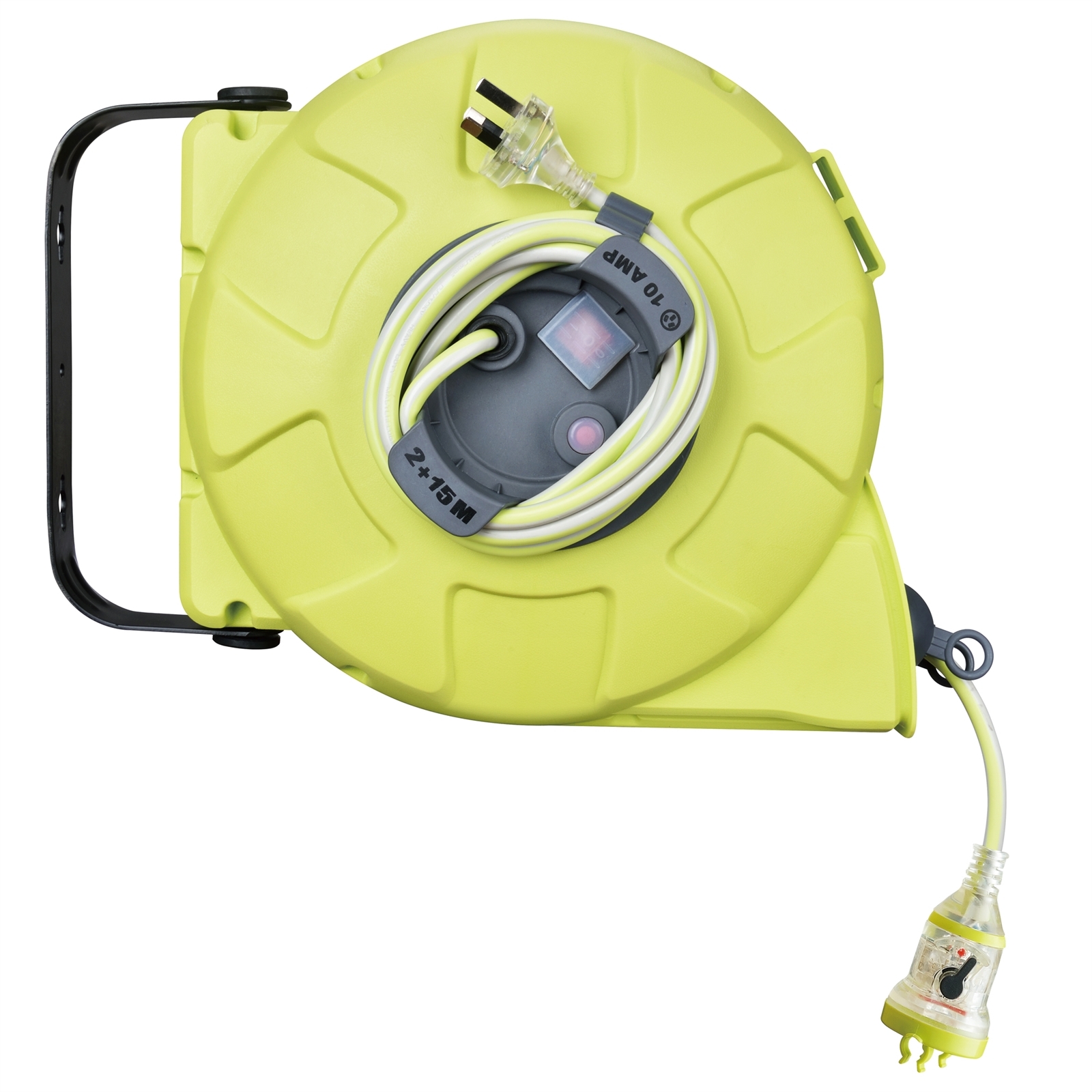 CordTech 17m Retractable Cable Reel With LockOn Socket Bunnings New
