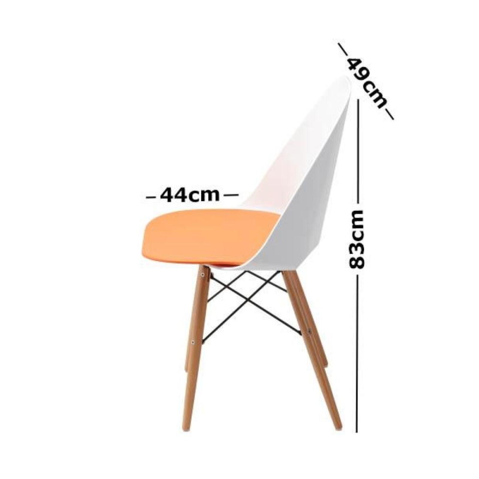 6IXTY Set of 4 Plaza Scandinavian Dining Chair Orange Bunnings