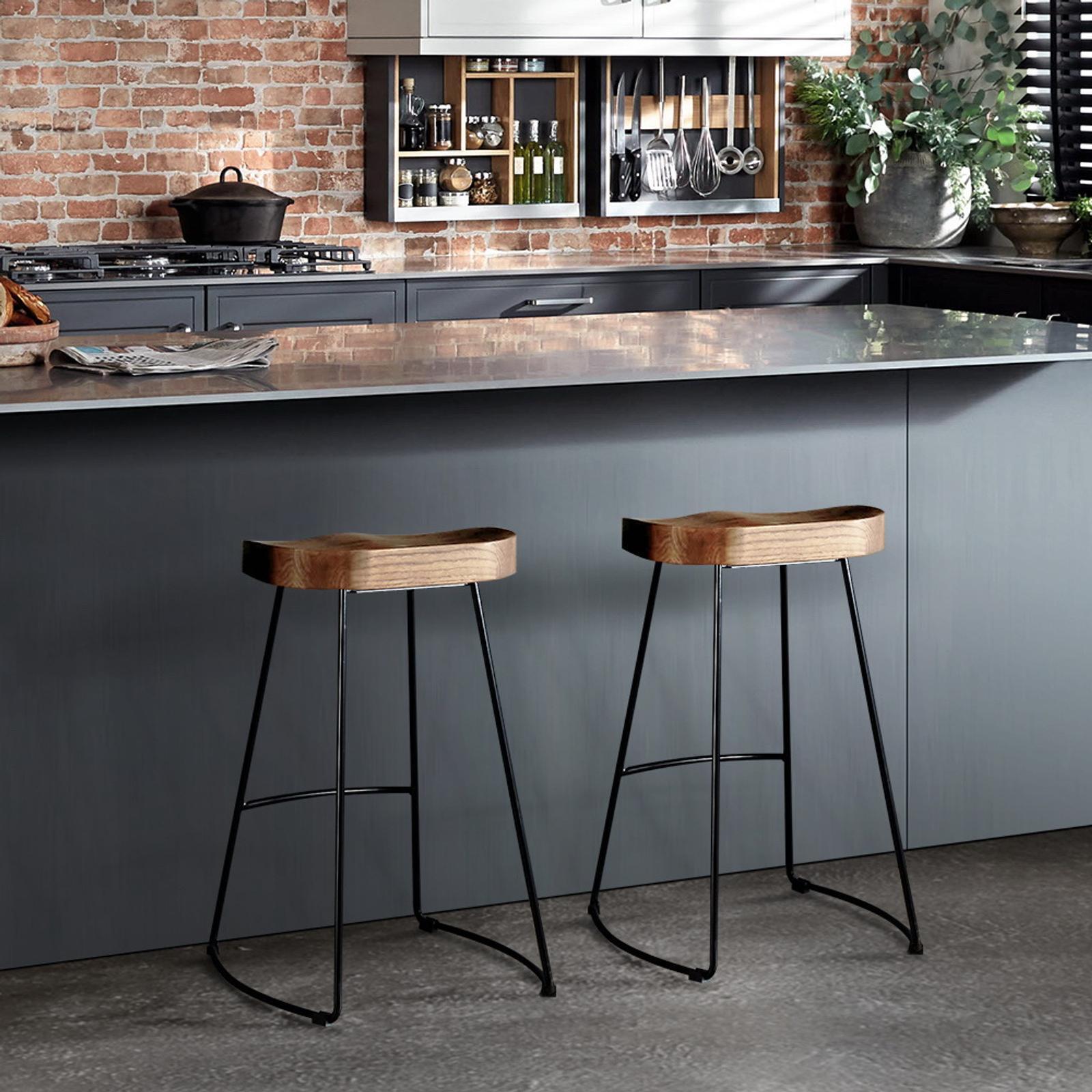 Artiss Bar Stools Kitchen Stool Wooden Vintage TRACTOR x2 Bunnings