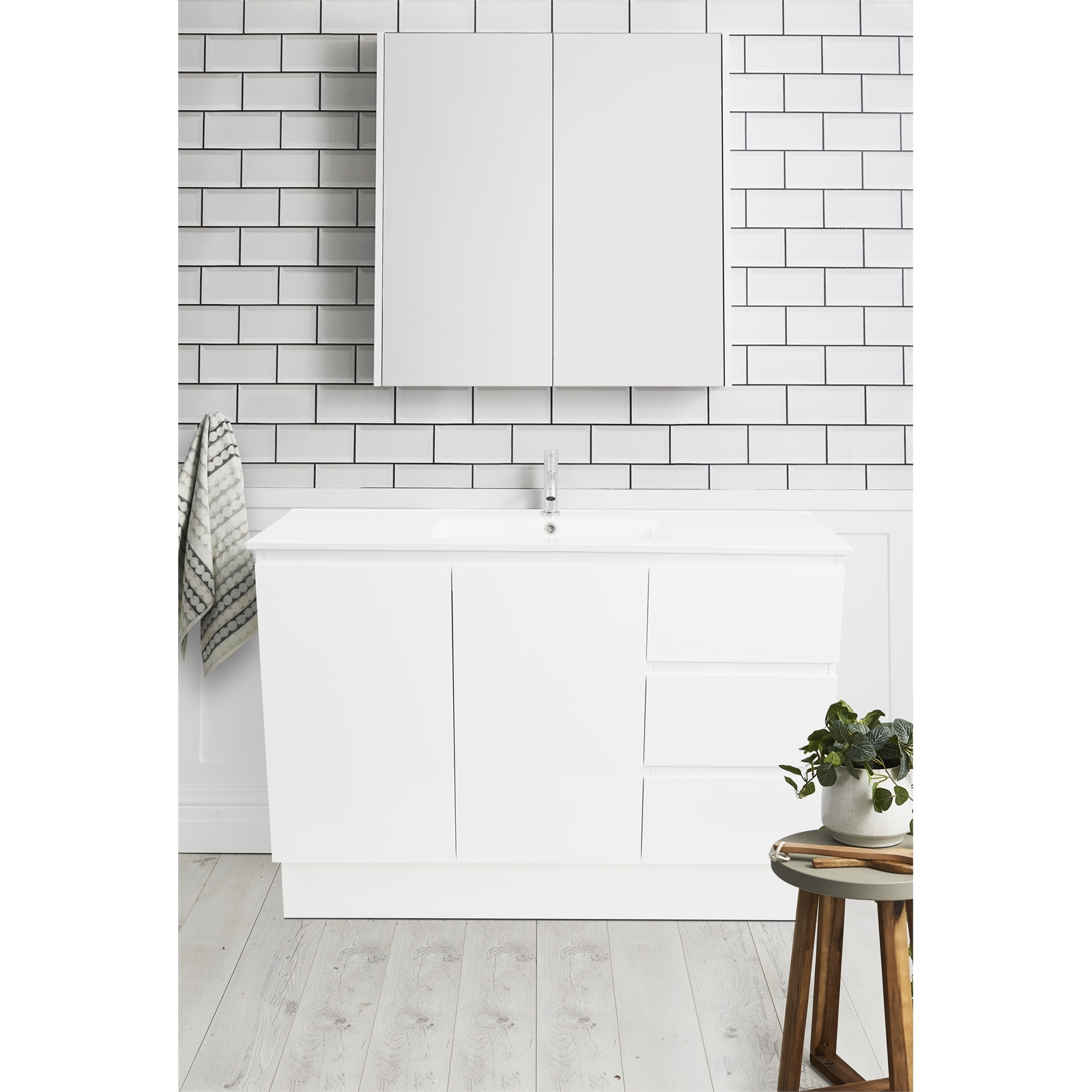 Cibo Design 1200mm White Tonic Full Height Vanity Bunnings Australia