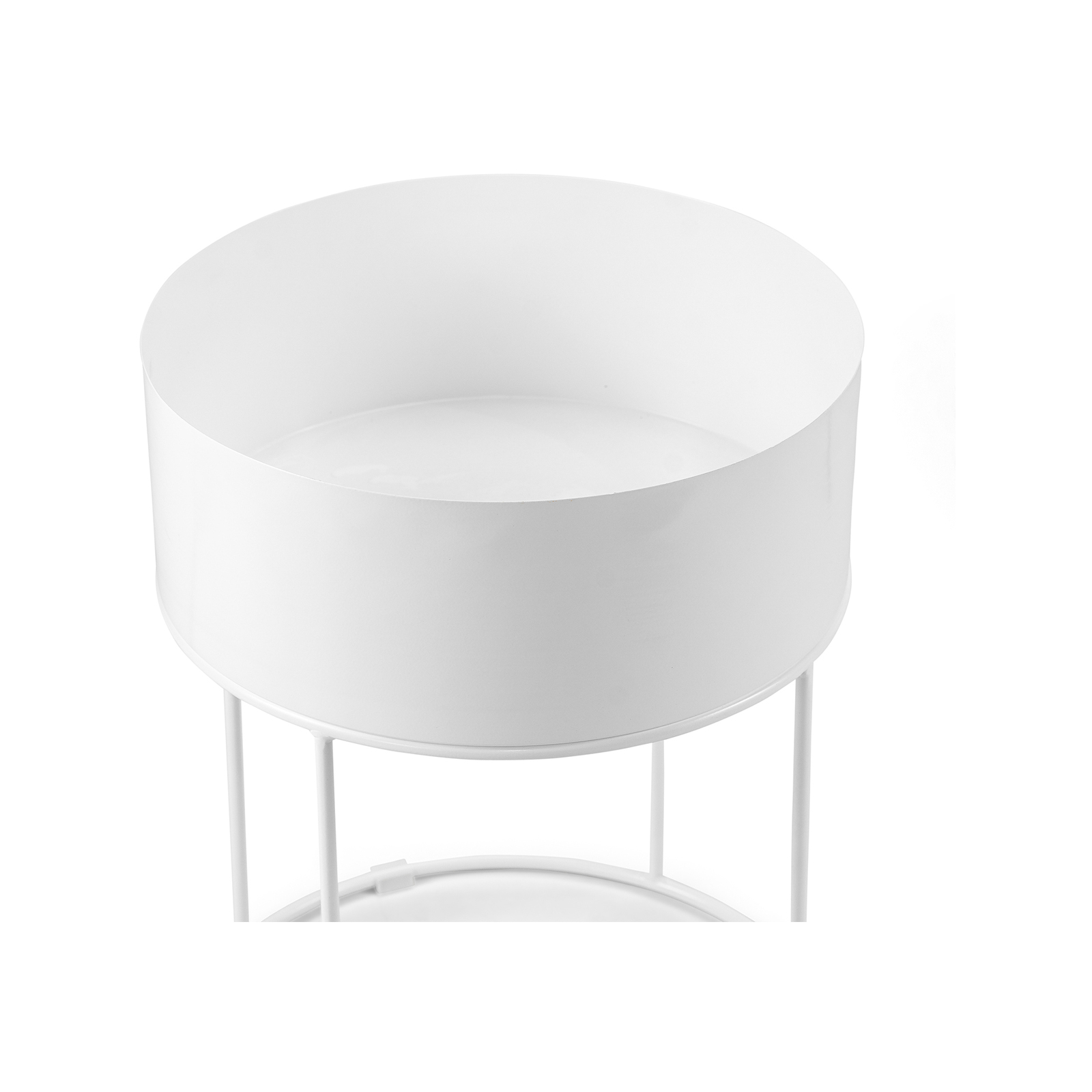 Nyah 40cm Round White & Natural Storage Side Table Bunnings Australia