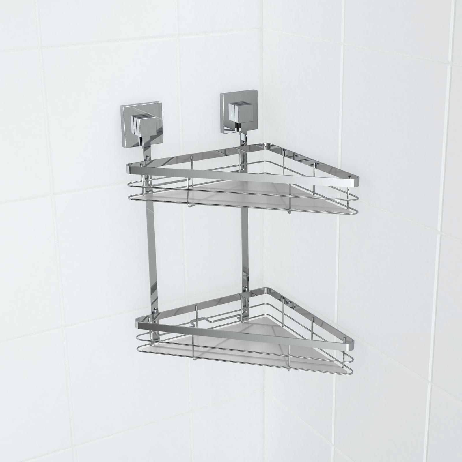 FusionLoc 26kg Stainless Steel Style Plus Double Corner Shower Caddy