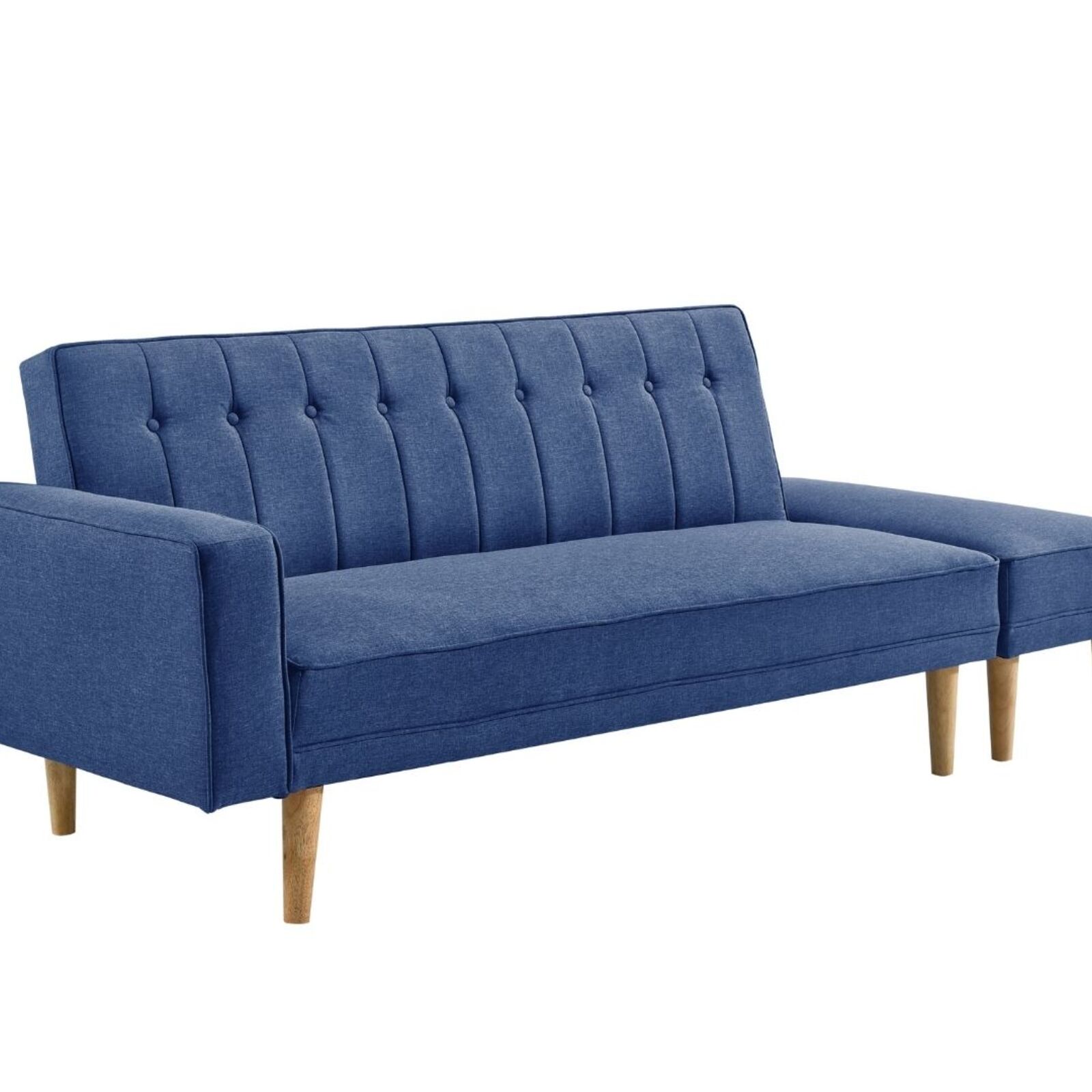 Scandinavian 3 Seater Sofa Bed w/ Ottoman Futon Couch Blue Bunnings